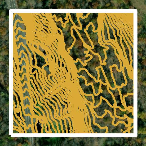 This image shows a contour map in Grant County created using GIS data in Equator.