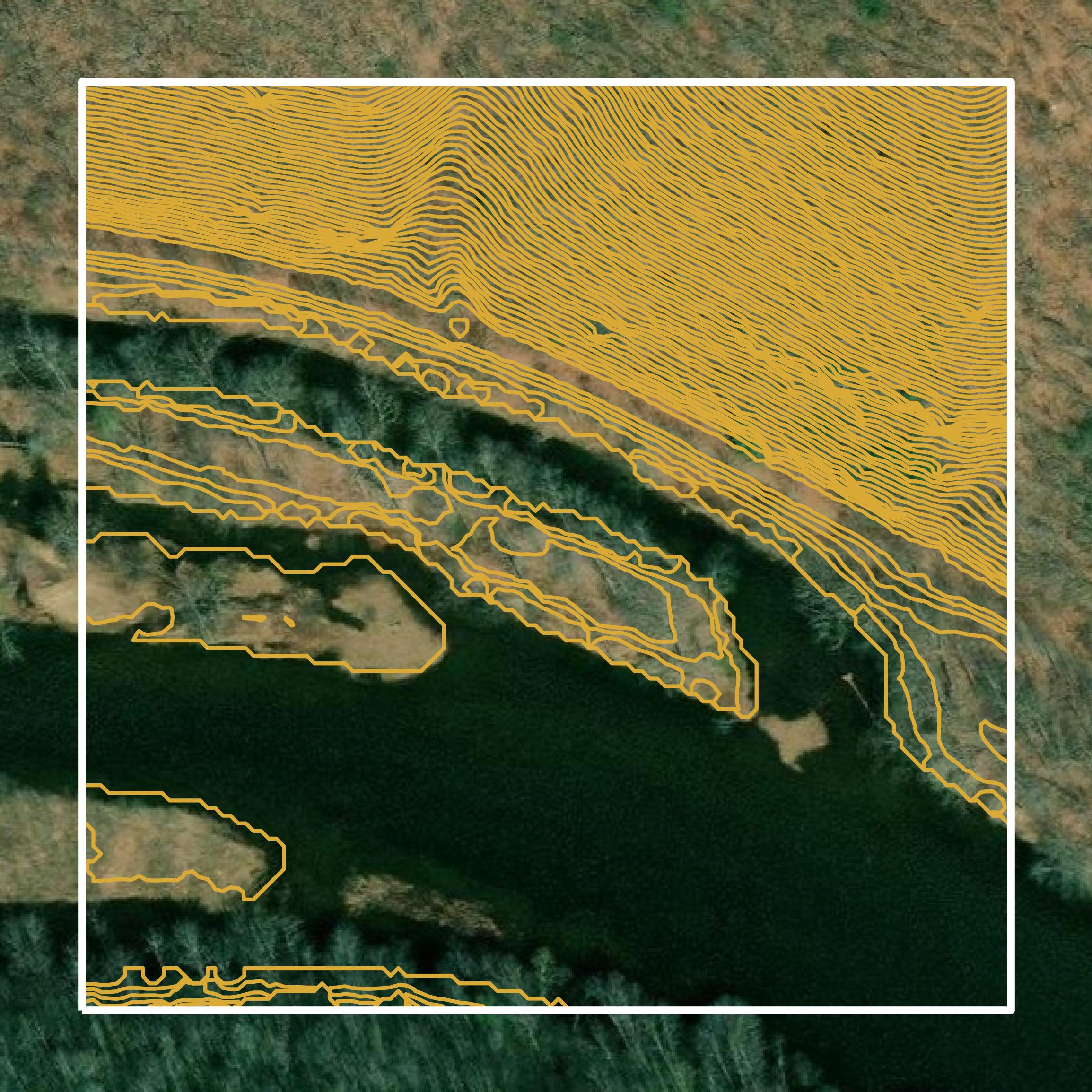This image shows a contour map in Greenbrier County created using GIS data in Equator.