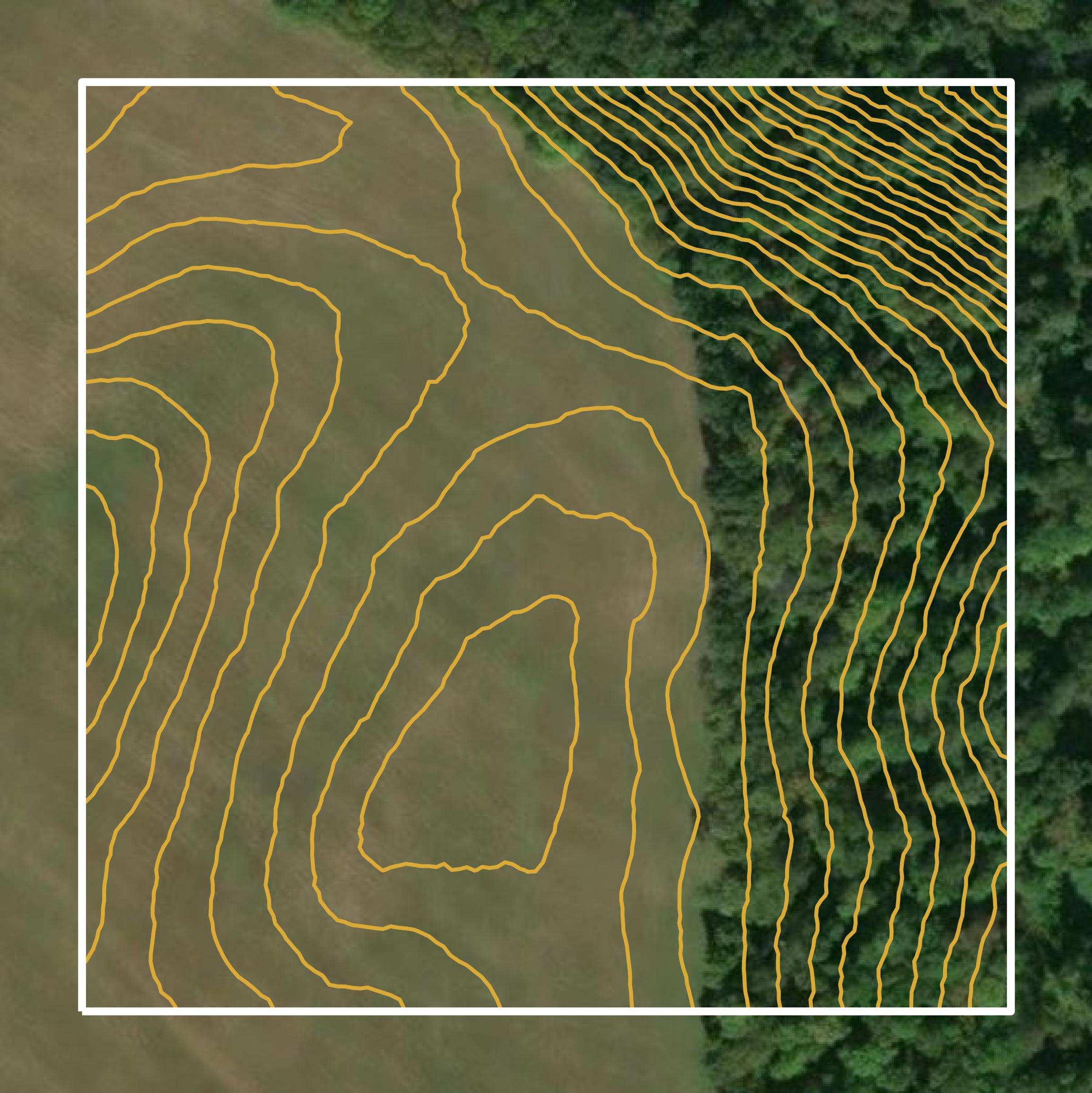 This image shows a contour map in Hancock County created using GIS data in Equator.