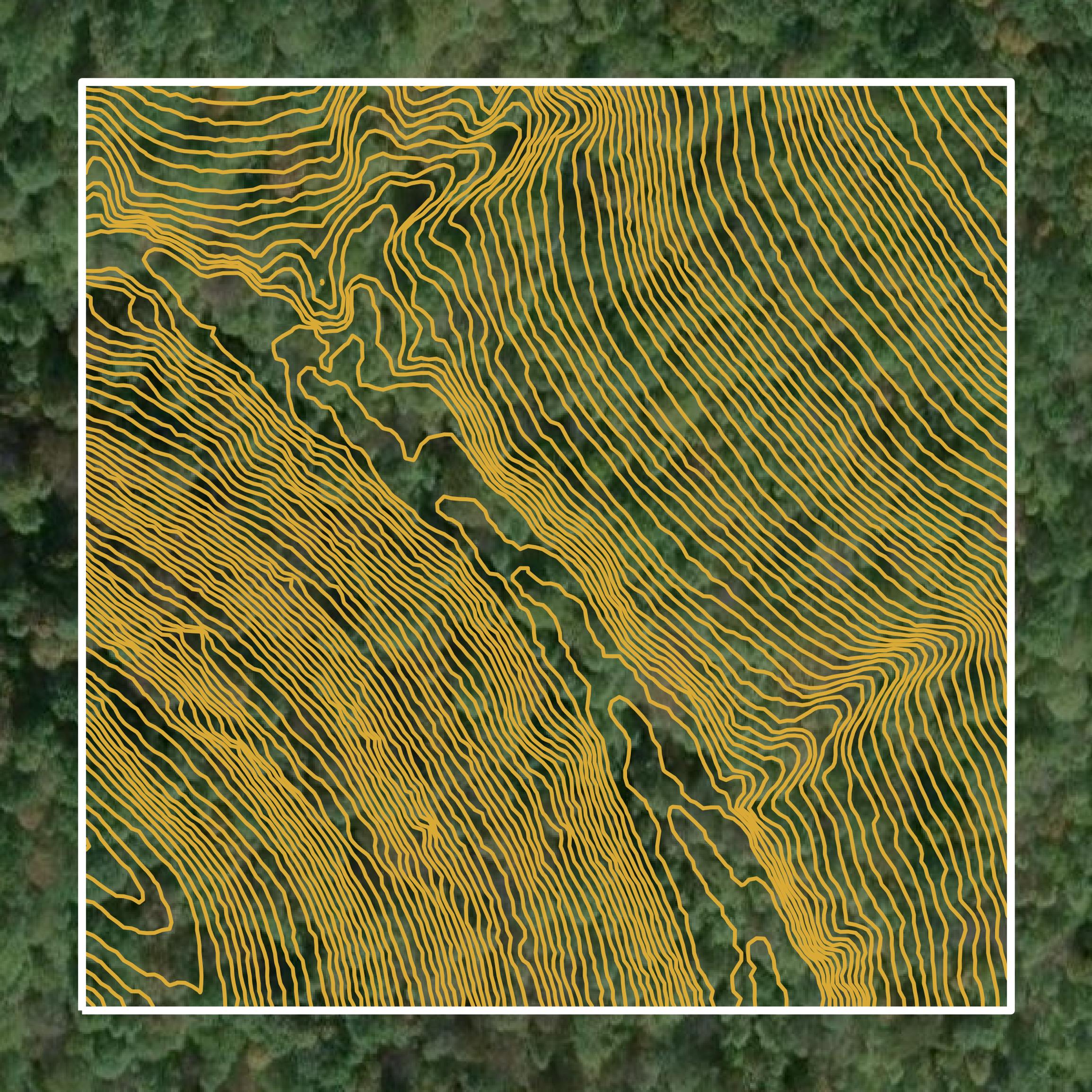 This image shows a contour map in Harrison County created using GIS data in Equator.