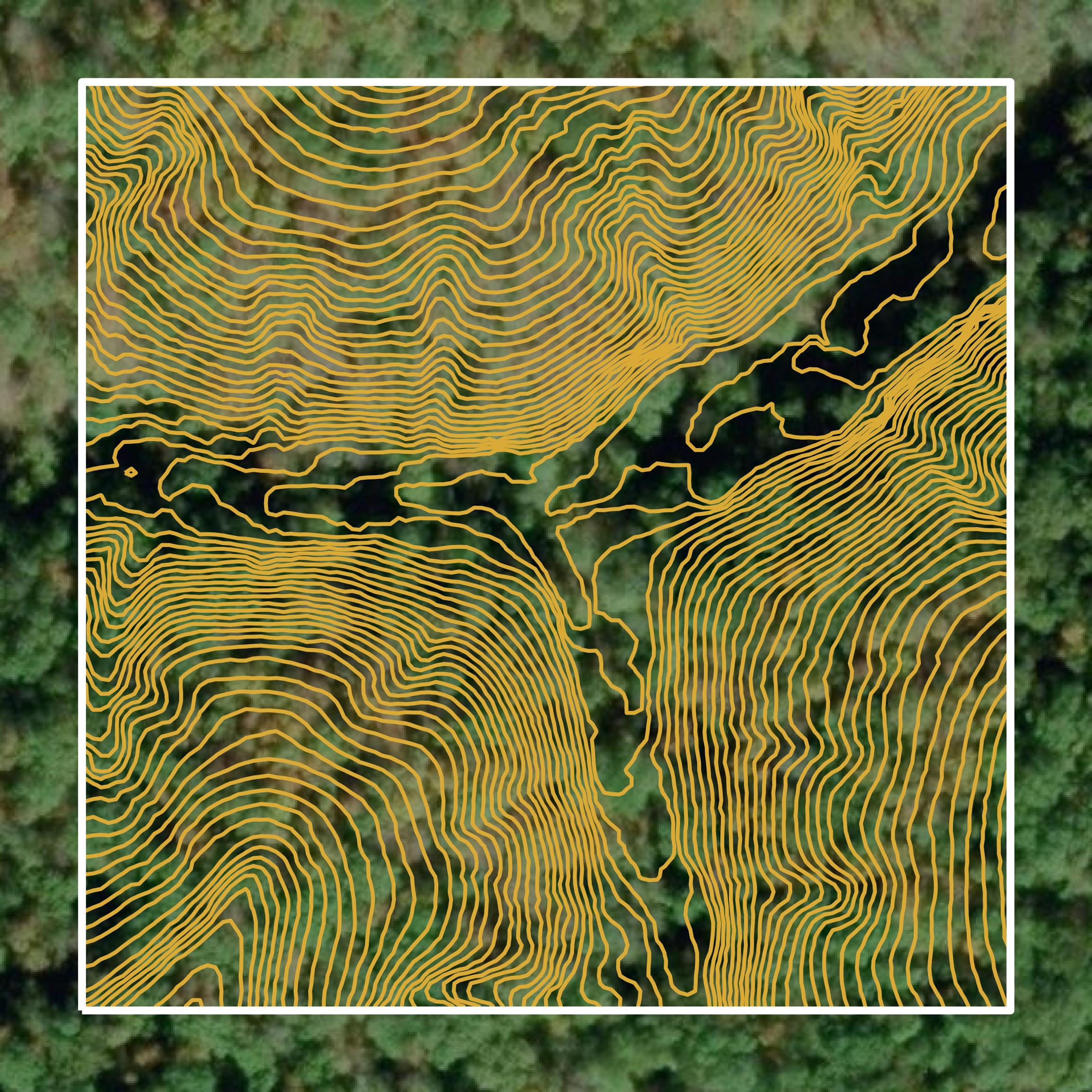 This image shows a contour map in Jackson County created using GIS data in Equator.