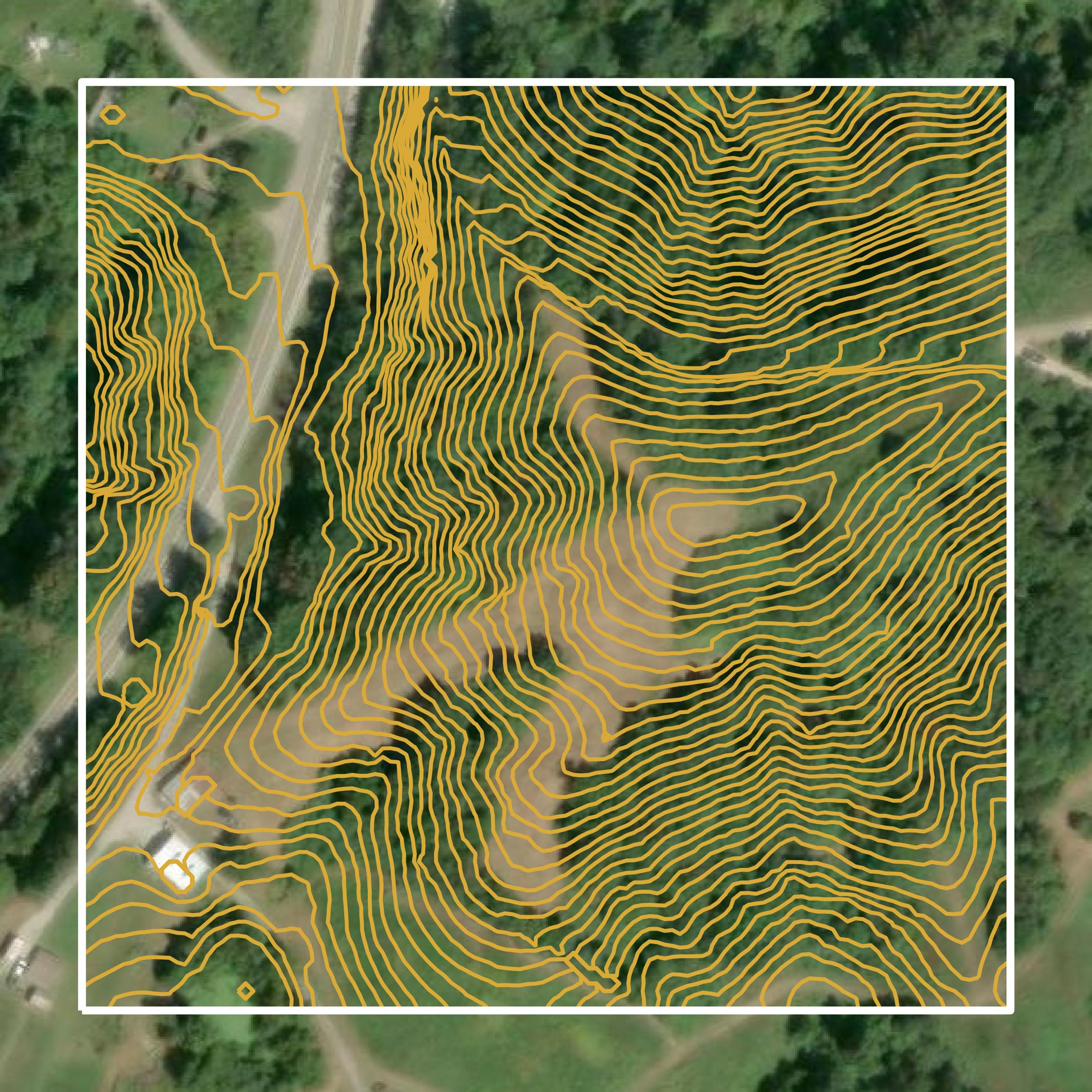 This image shows a contour map in Jackson County created using GIS data in Equator.