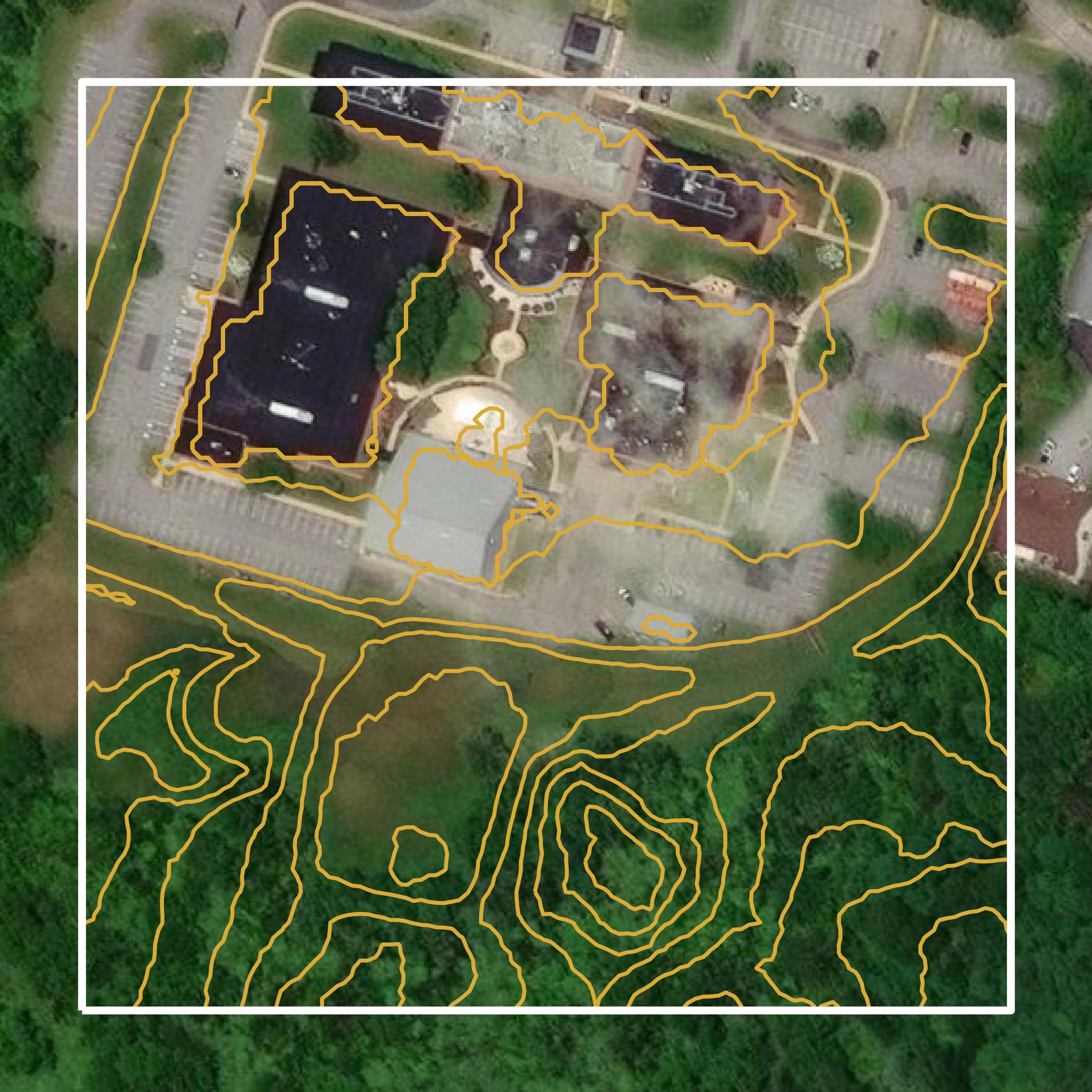 This image shows a contour map in Jefferson County created using GIS data in Equator.