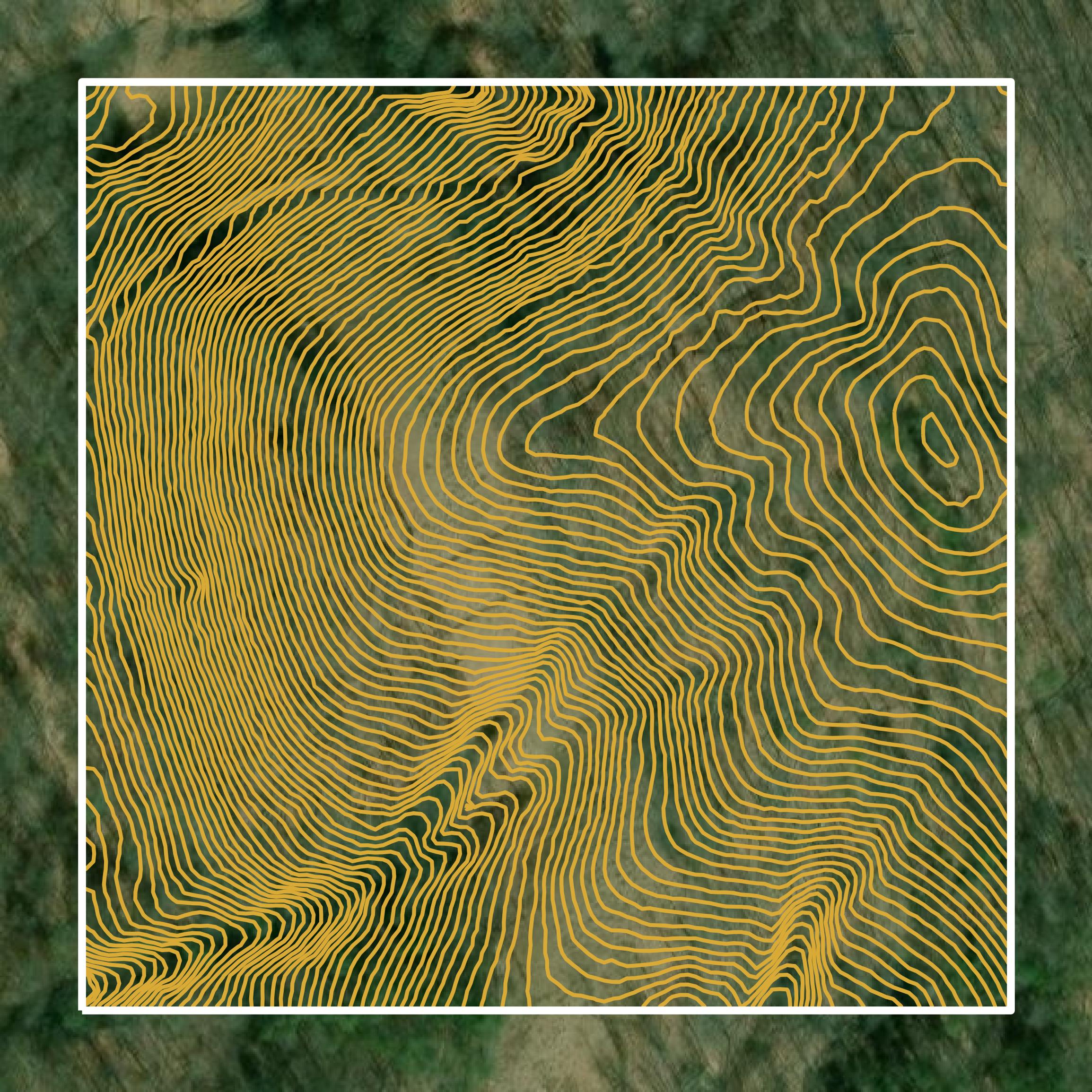 This image shows a contour map in Lewis County created using GIS data in Equator.