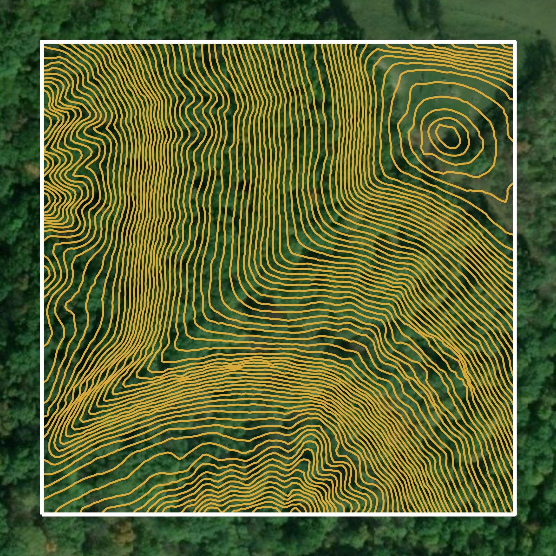 This image shows a contour map in Lincoln County created using GIS data in Equator.
