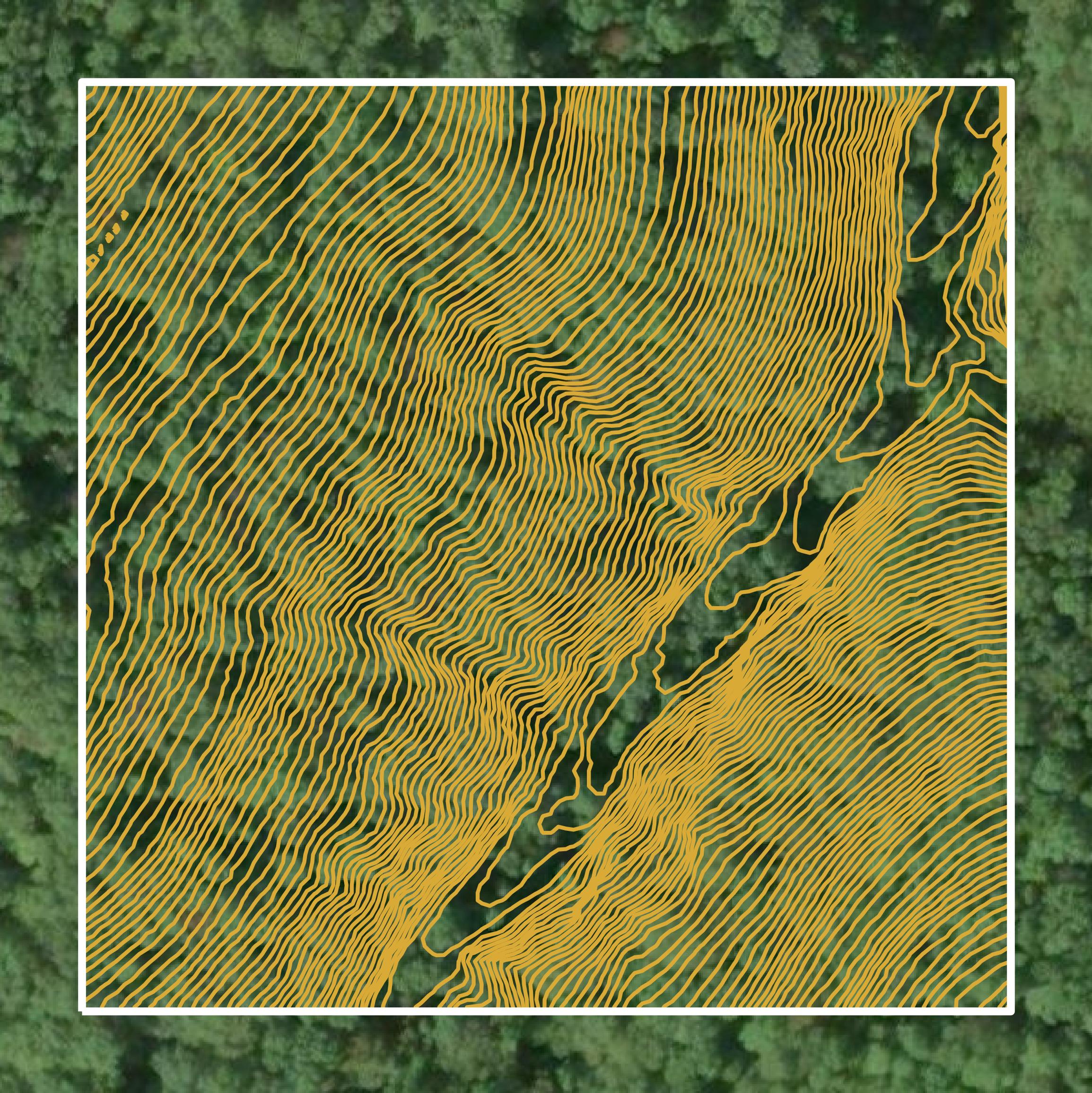 This image shows a contour map in Lincoln County created using GIS data in Equator.