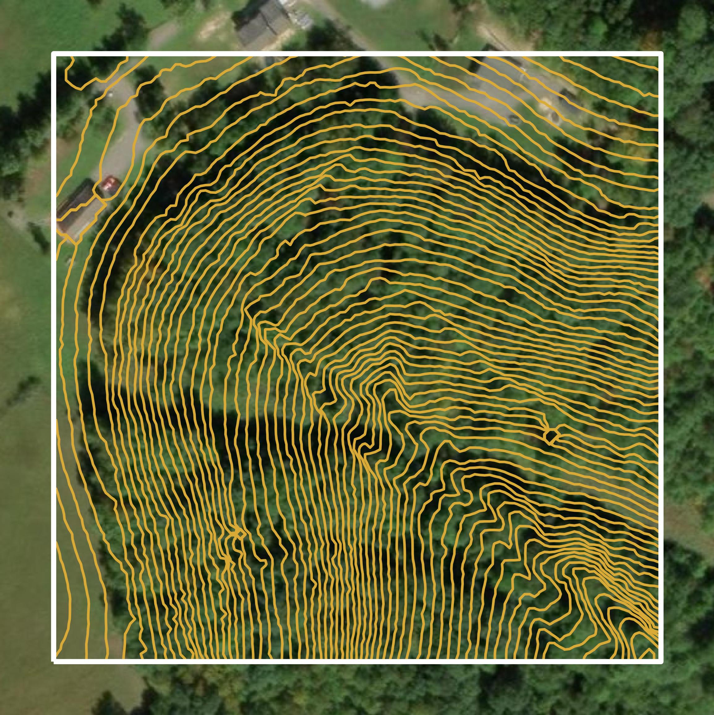 This image shows a contour map in Marion County created using GIS data in Equator.