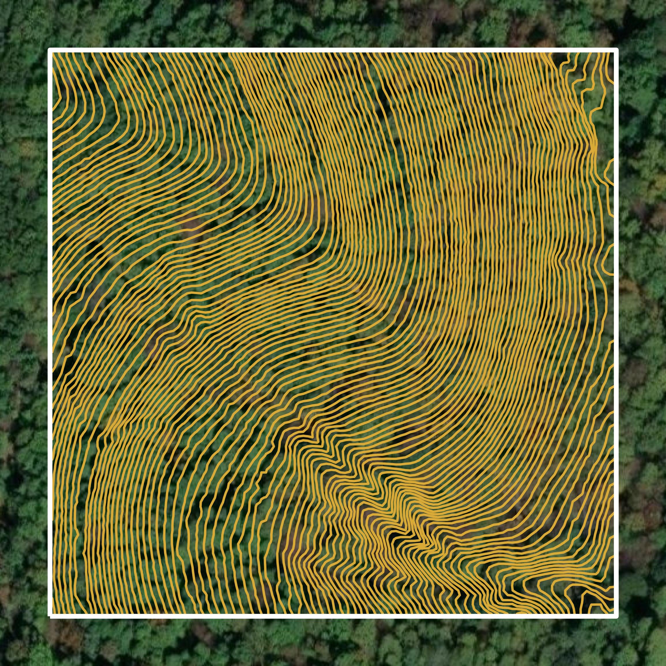 This image shows a contour map in Marion County created using GIS data in Equator.