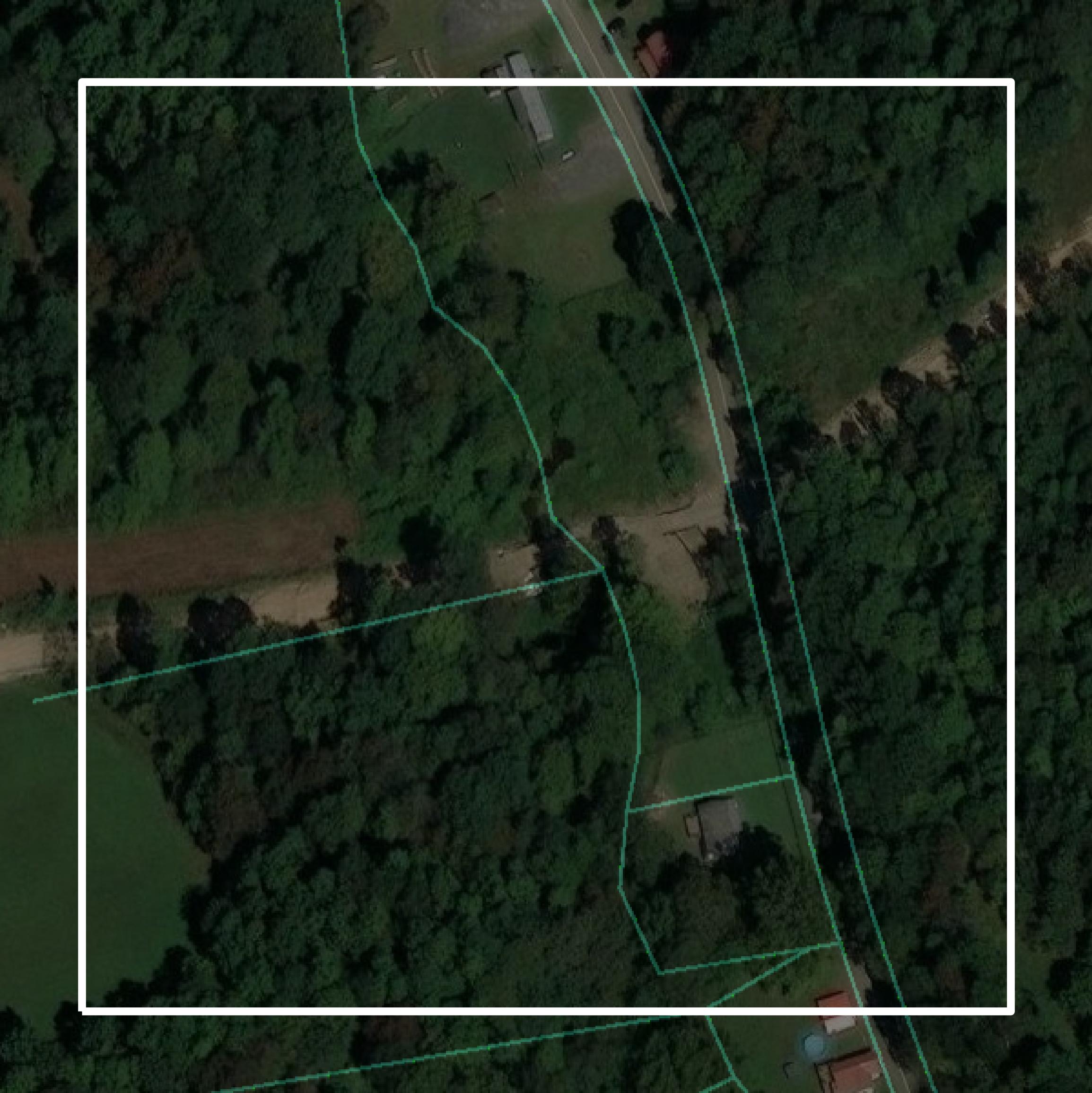 This image shows parcel and building data in Marion County created using GIS data in Equator.