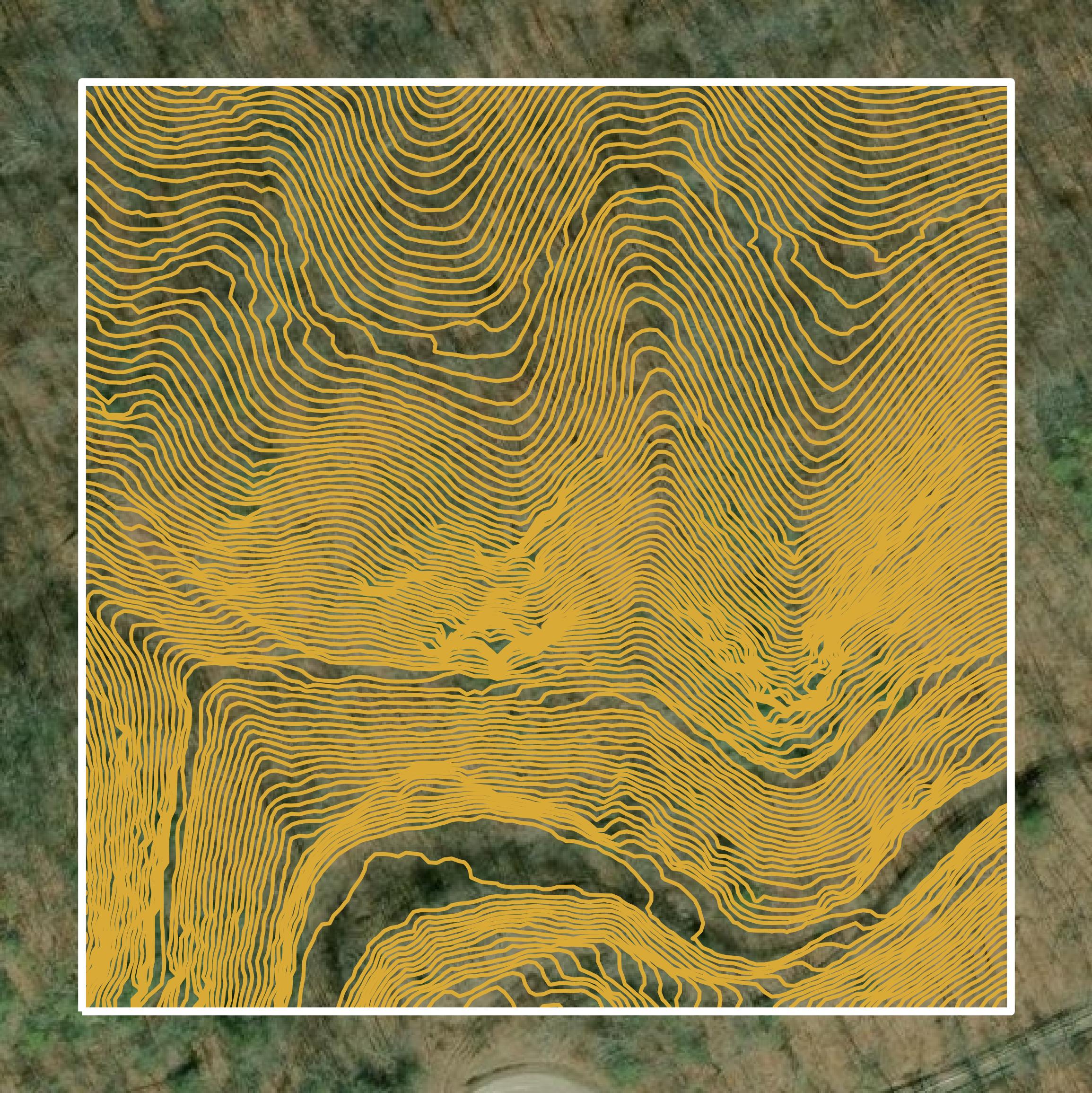 This image shows a contour map in McDowell County created using GIS data in Equator.