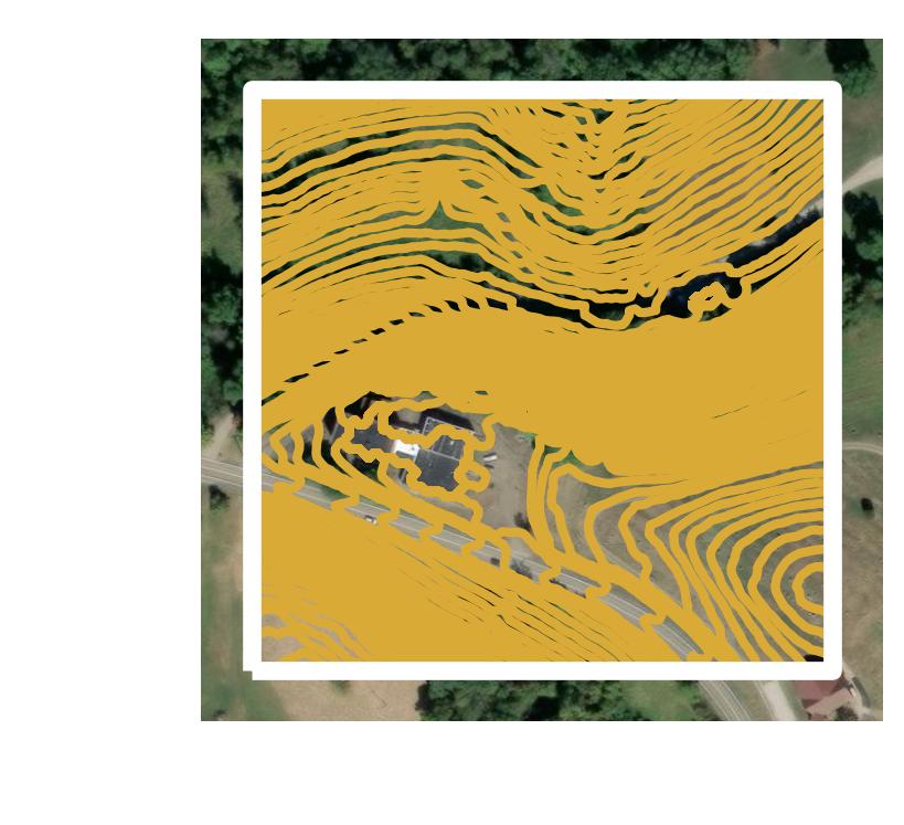 This image shows parcel and building data in Mercer County created using GIS data in Equator.