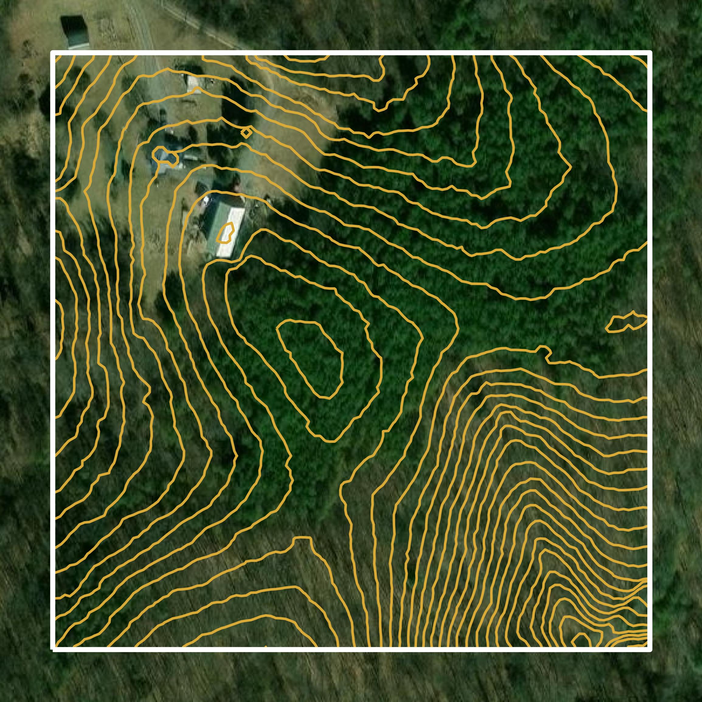 This image shows a contour map in Morgan County created using GIS data in Equator.