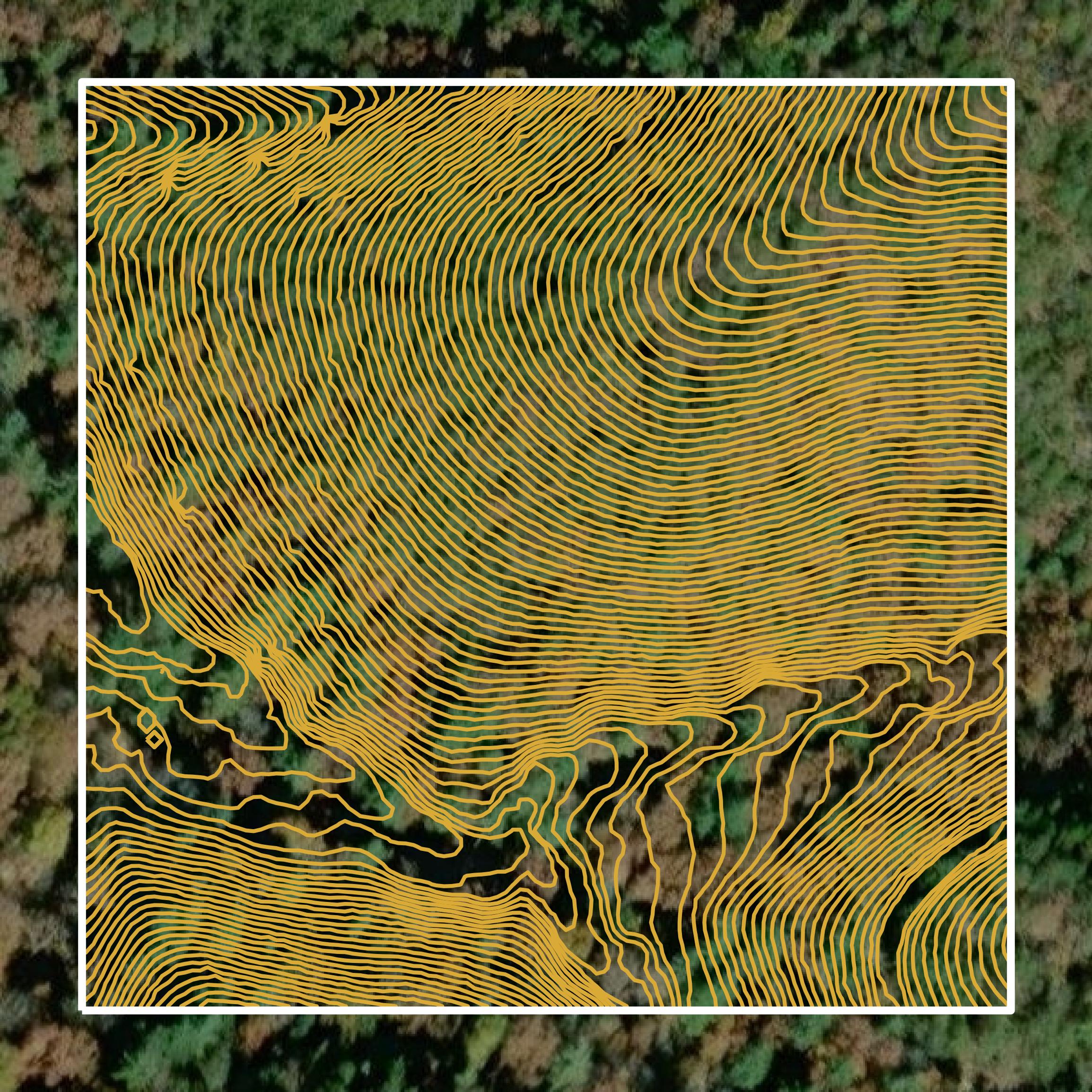 This image shows a contour map in Pendleton County created using GIS data in Equator.