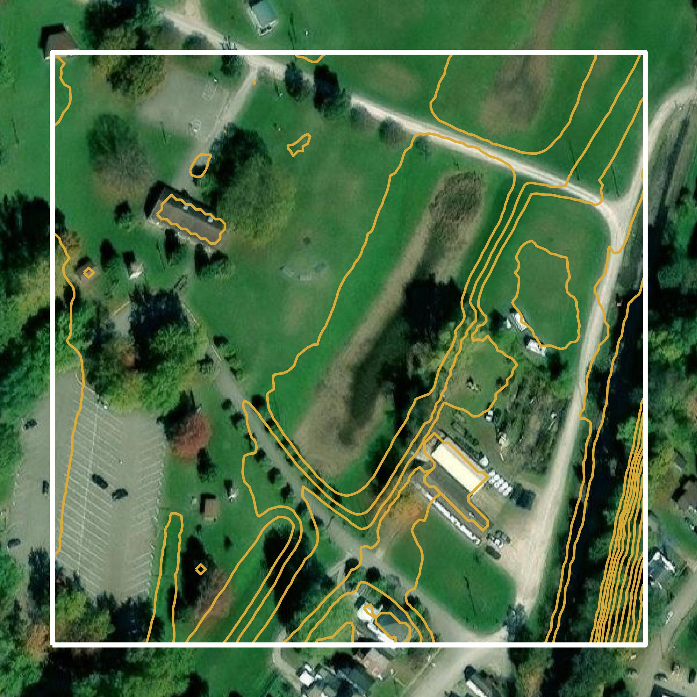 This image shows a contour map in Pleasants County created using GIS data in Equator.