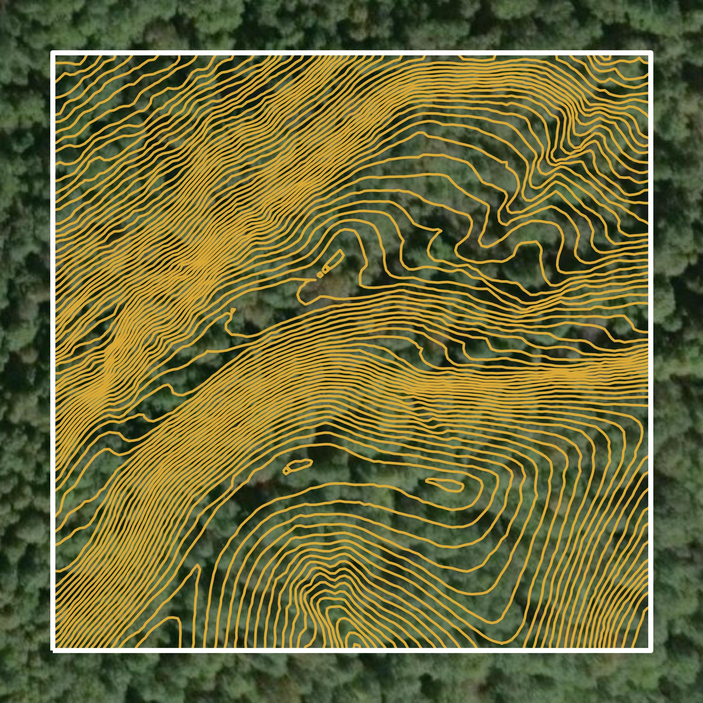 This image shows a contour map in Pleasants County created using GIS data in Equator.