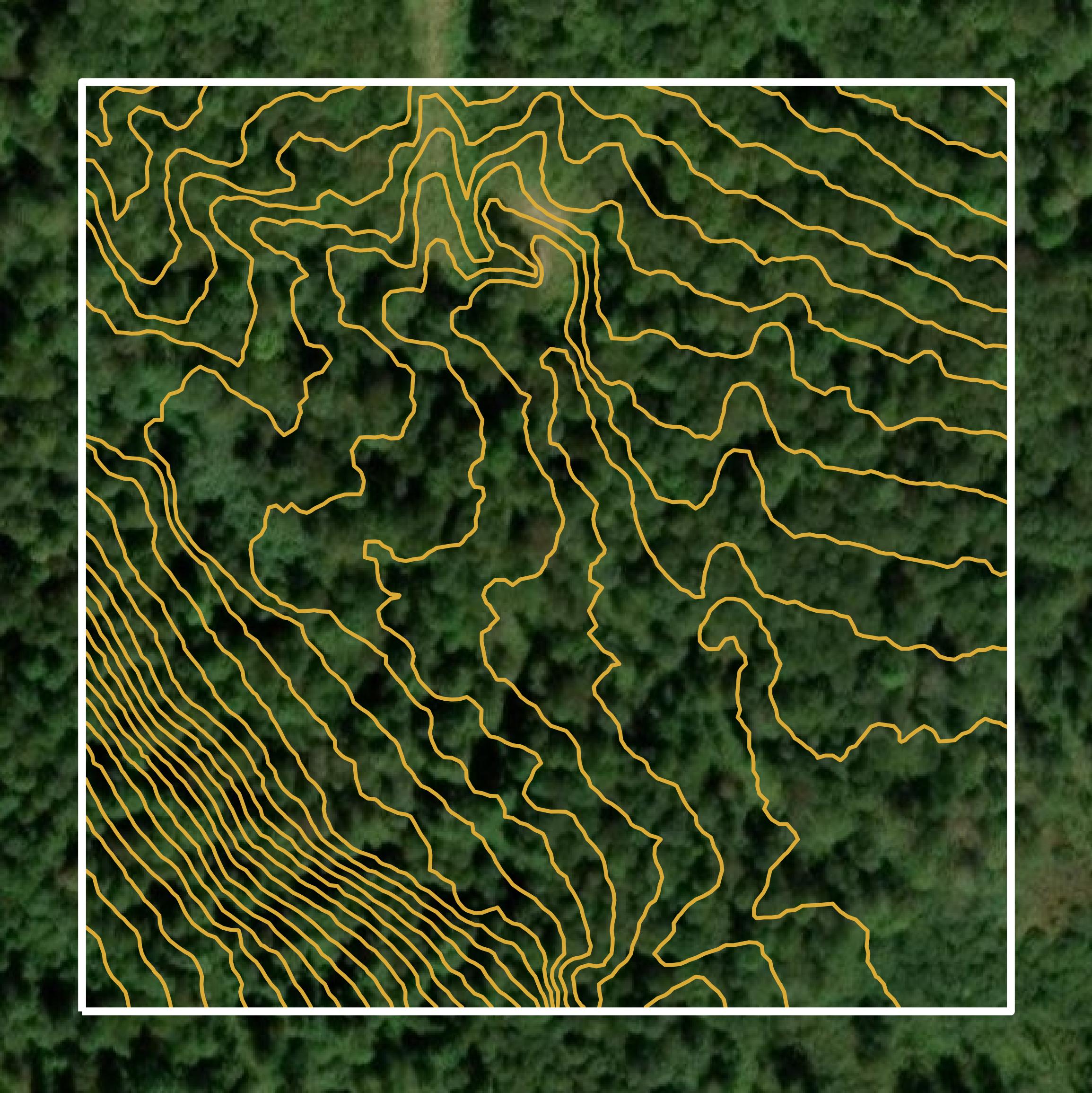 This image shows a contour map in Preston County created using GIS data in Equator.