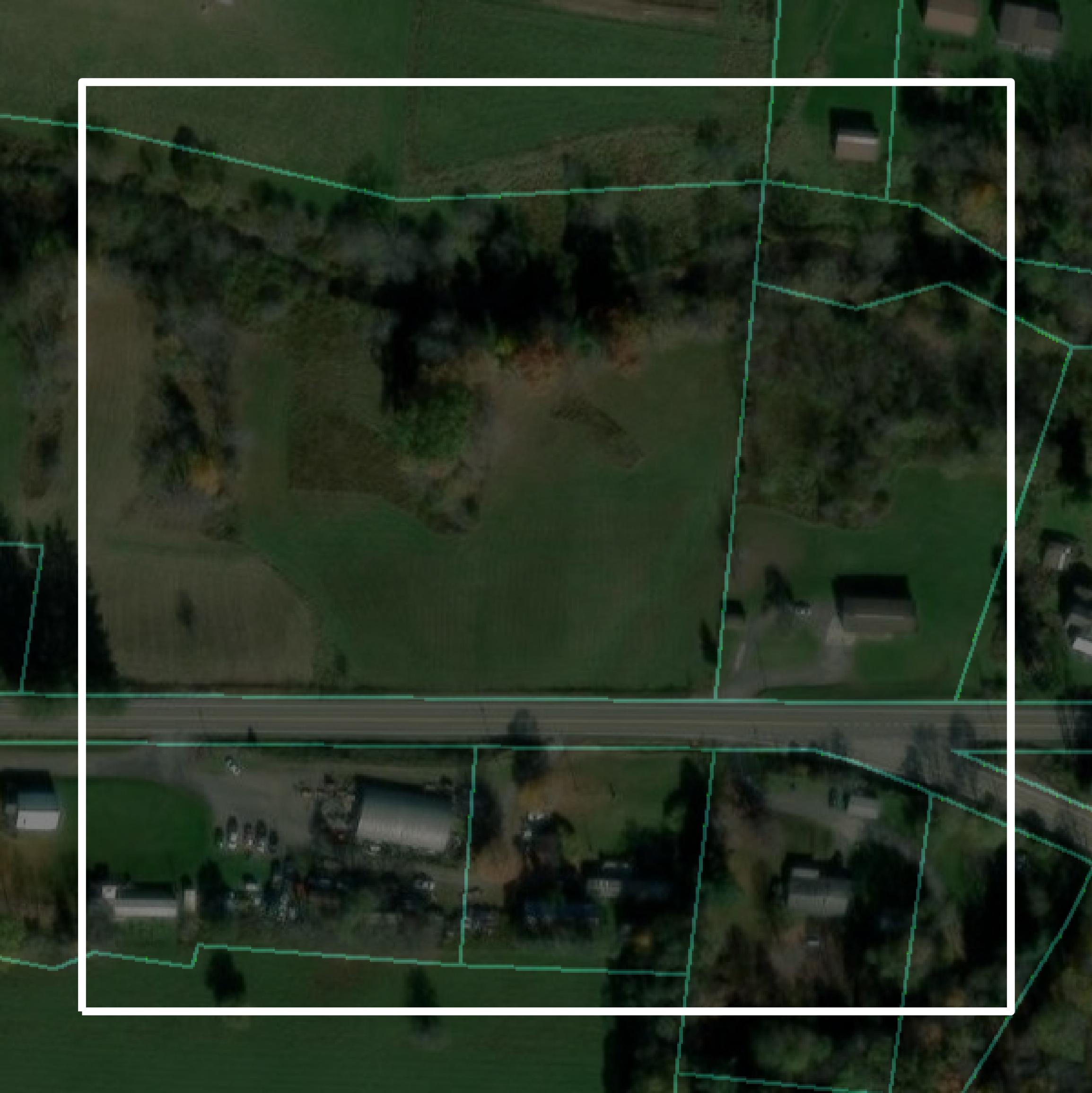 This image shows parcel and building data in Preston County created using GIS data in Equator.