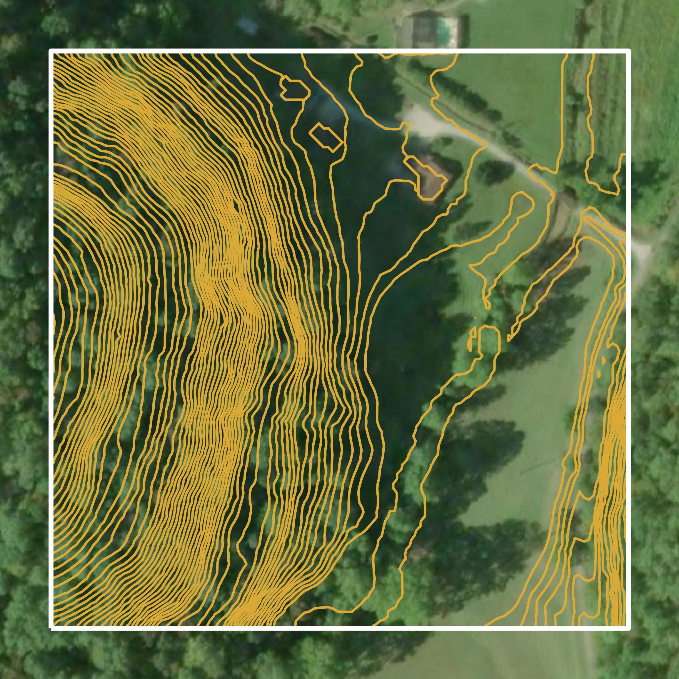 This image shows a contour map in Putnam County created using GIS data in Equator.