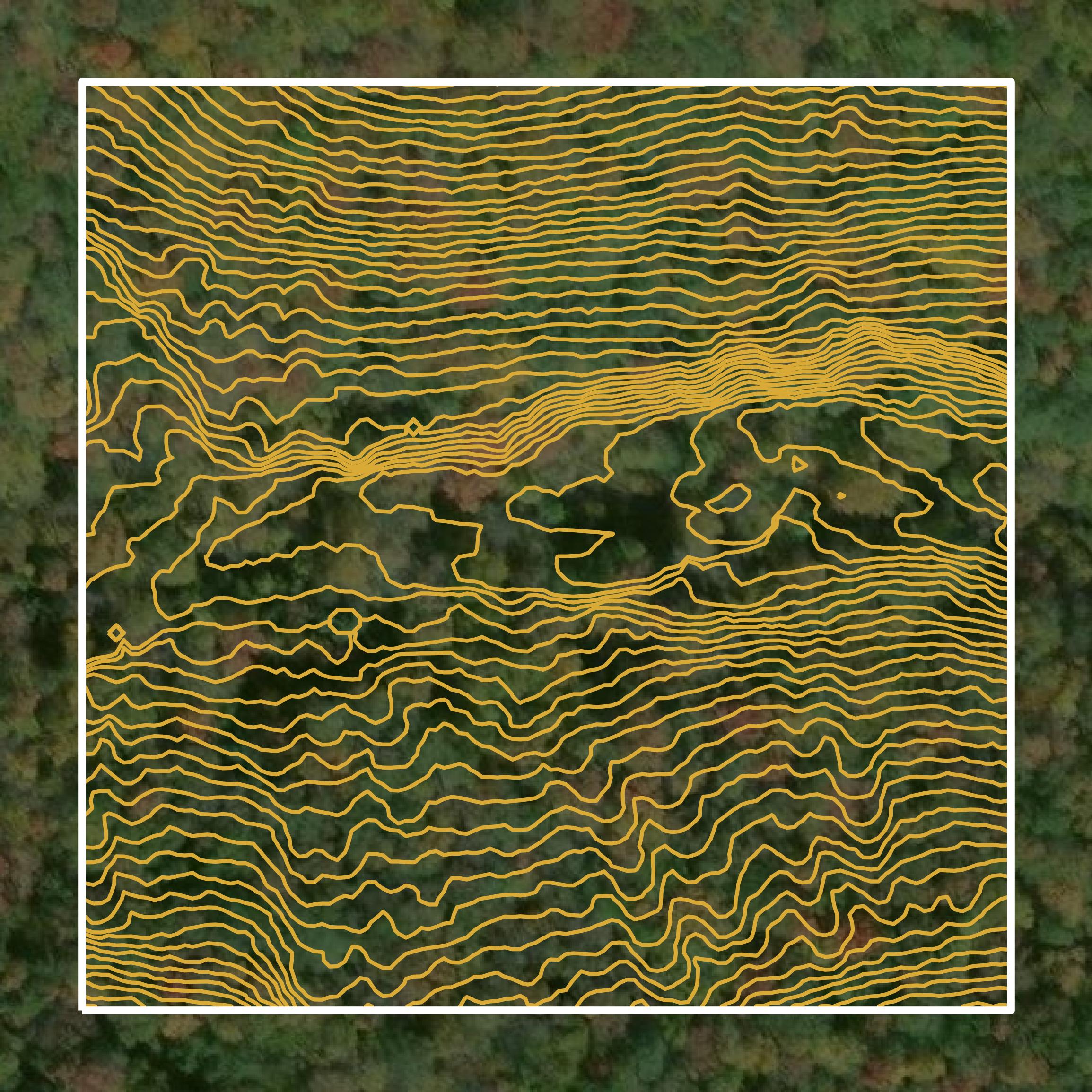 This image shows a contour map in Randolph County created using GIS data in Equator.