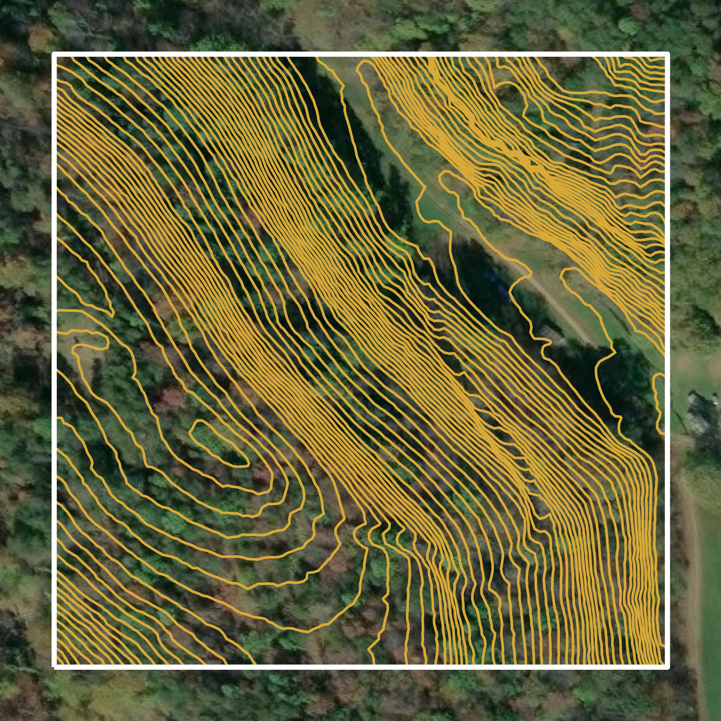 This image shows a contour map in Ritchie County created using GIS data in Equator.