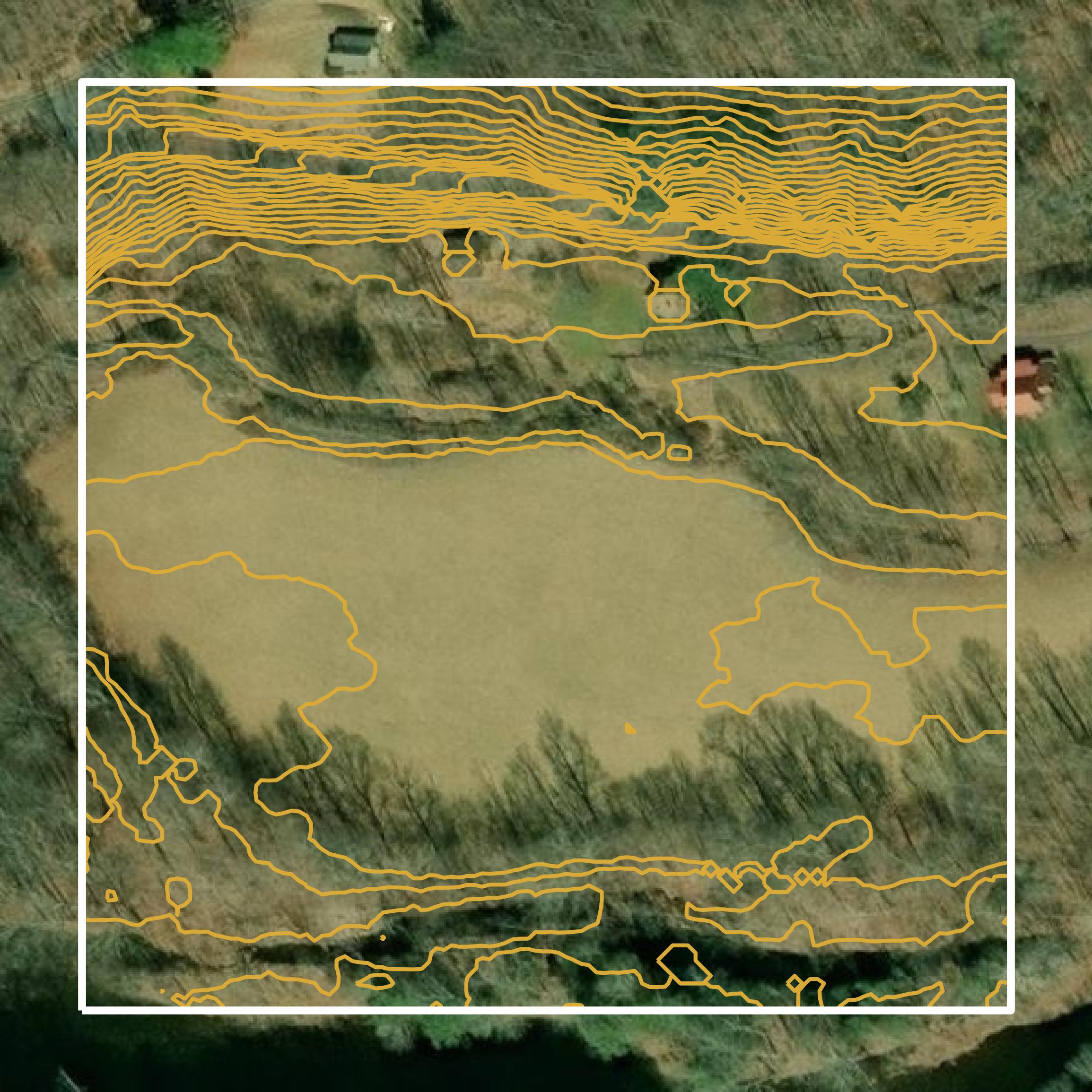 This image shows a contour map in Tucker County created using GIS data in Equator.
