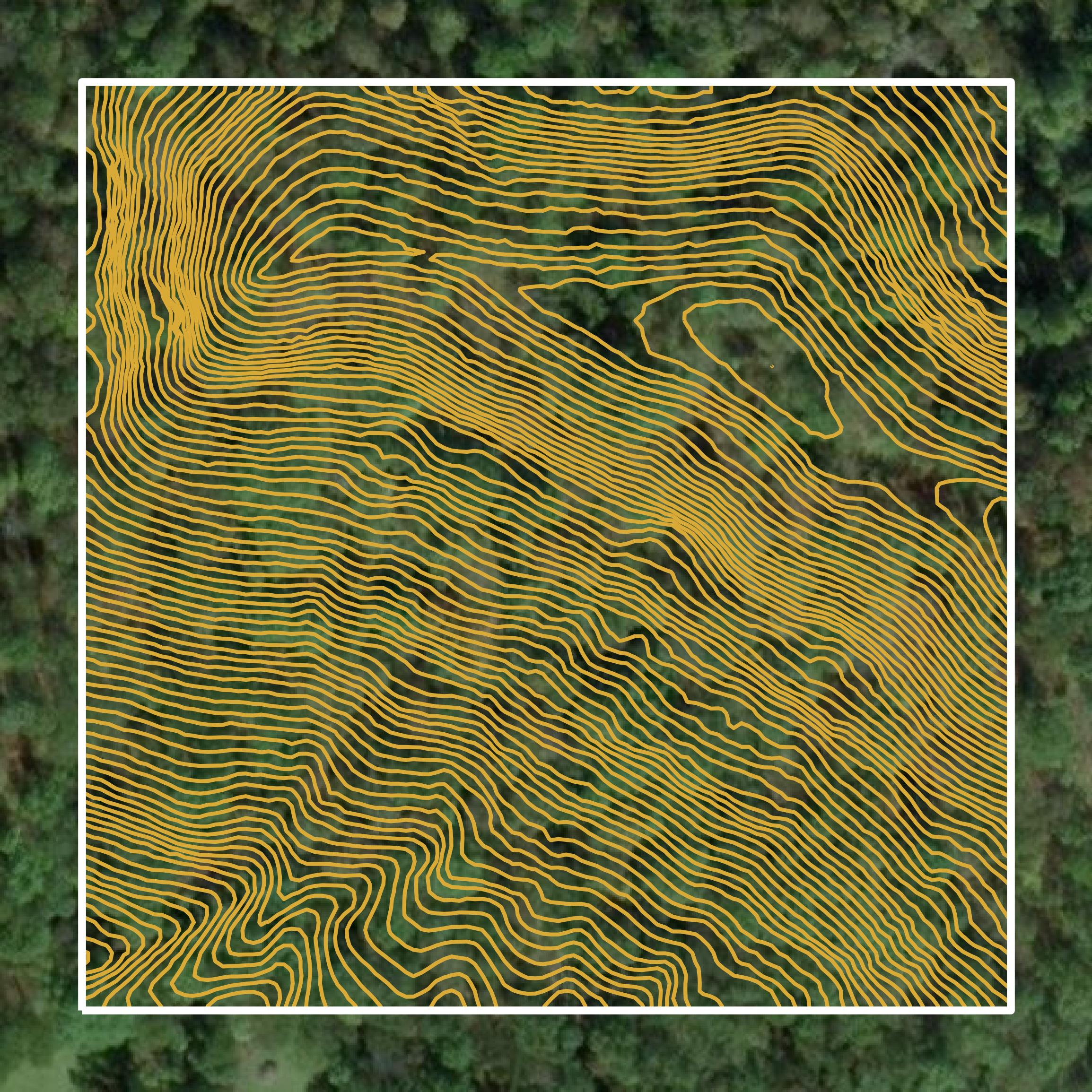 This image shows a contour map in Tyler County created using GIS data in Equator.