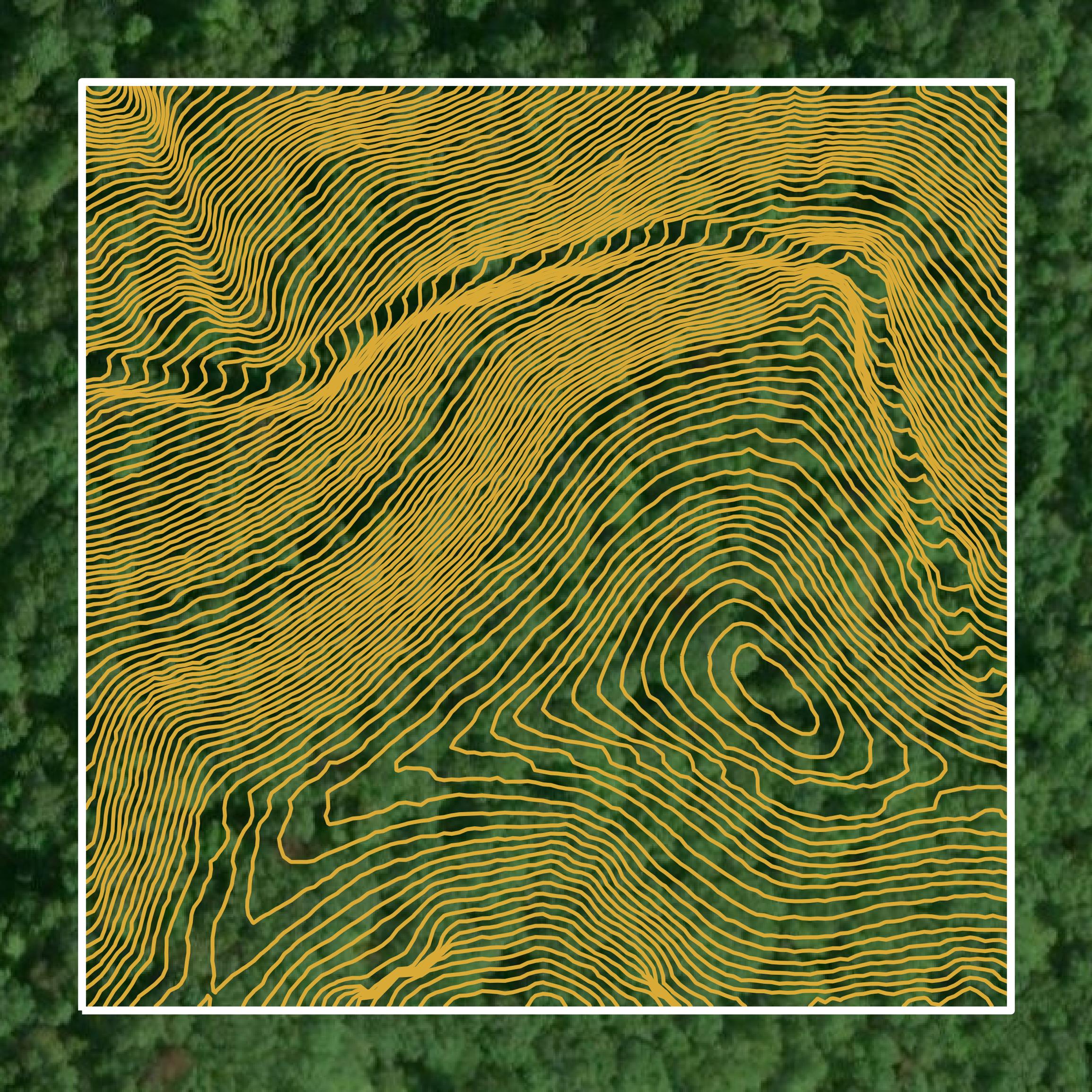 This image shows a contour map in Wayne County created using GIS data in Equator.