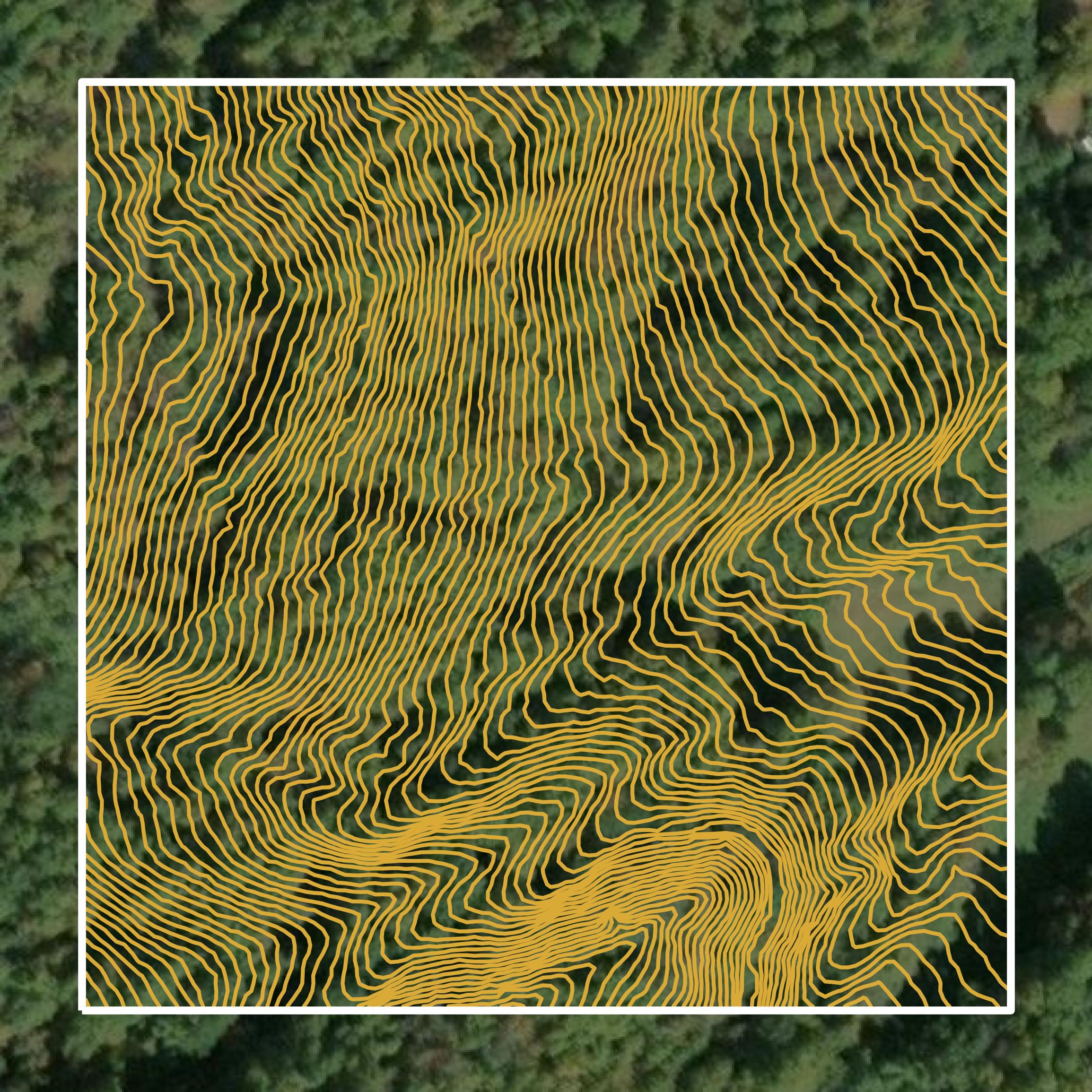 This image shows a contour map in Webster County created using GIS data in Equator.