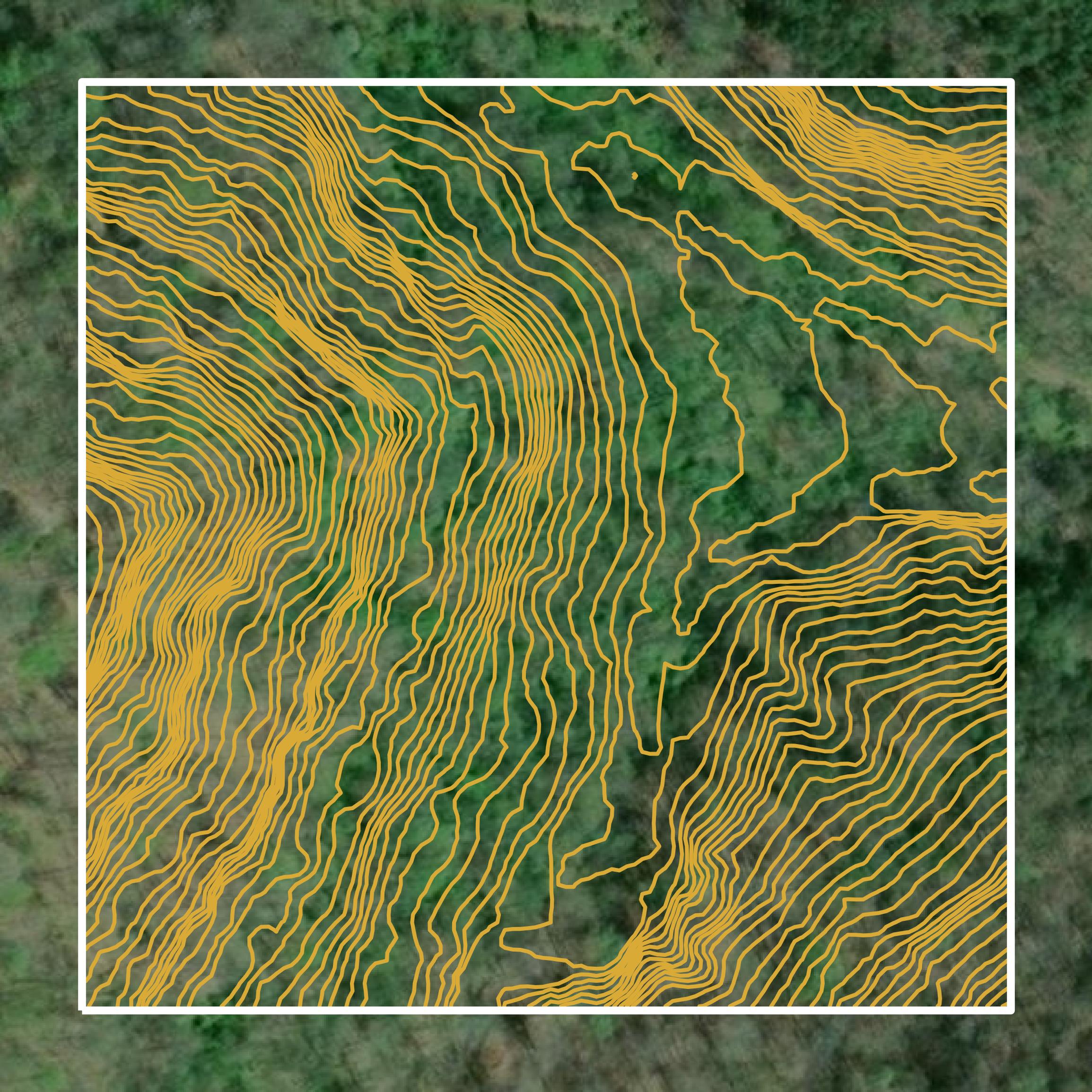 This image shows a contour map in Wirt County created using GIS data in Equator.