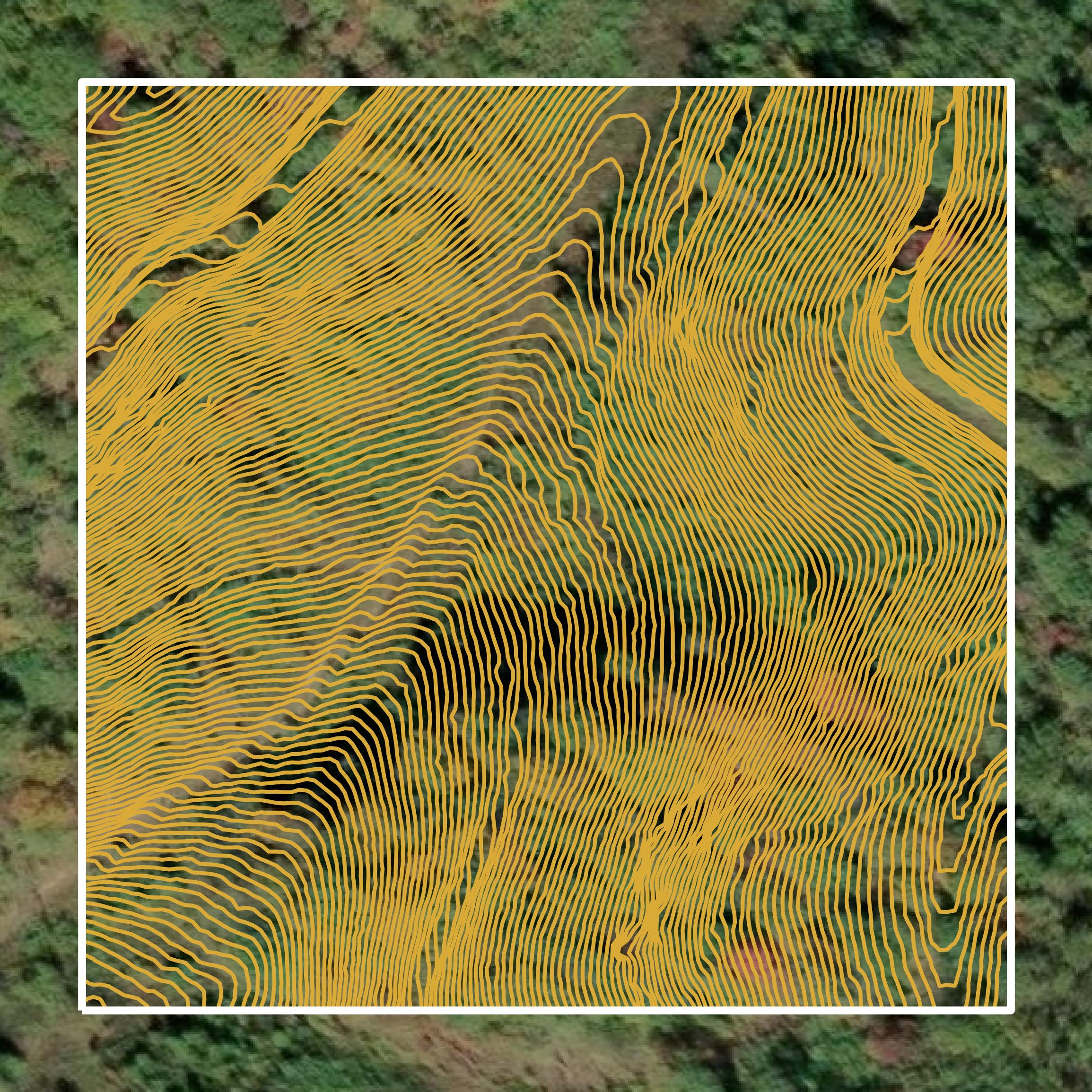 This image shows a contour map in Wyoming County created using GIS data in Equator.