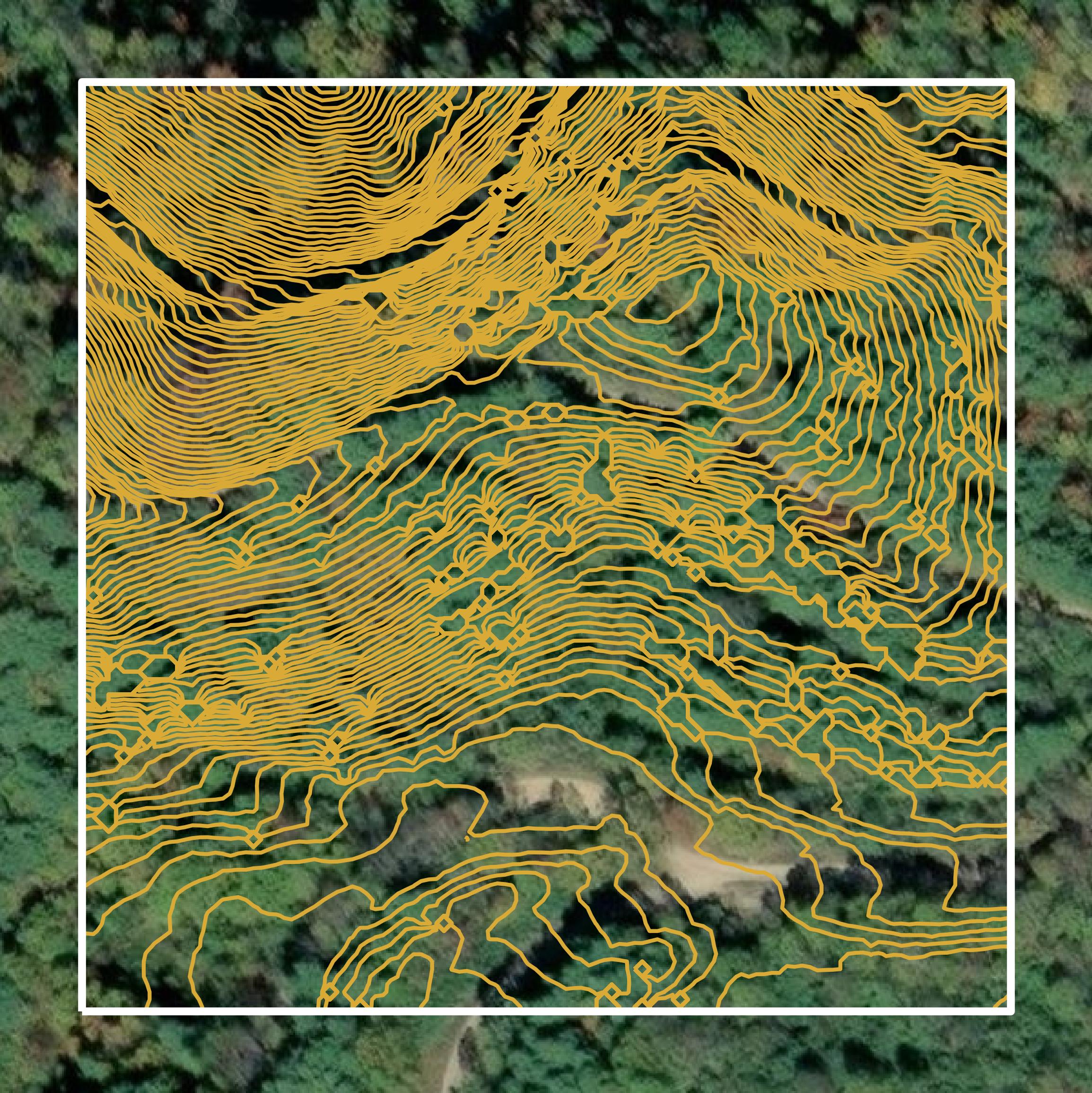 This image shows a contour map in Wyoming County created using GIS data in Equator.