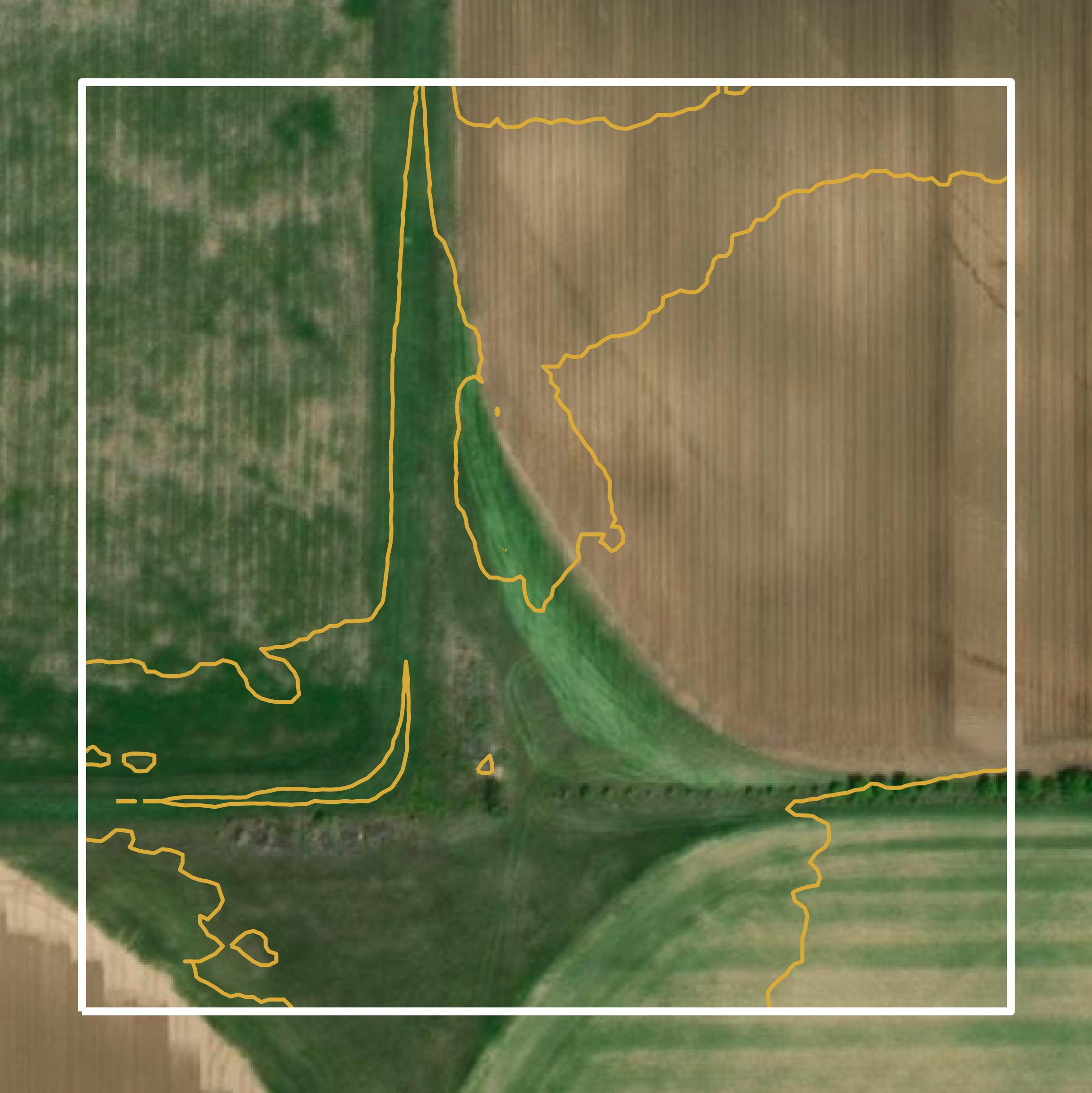 This image shows a contour map in Adams County created using GIS data in Equator.
