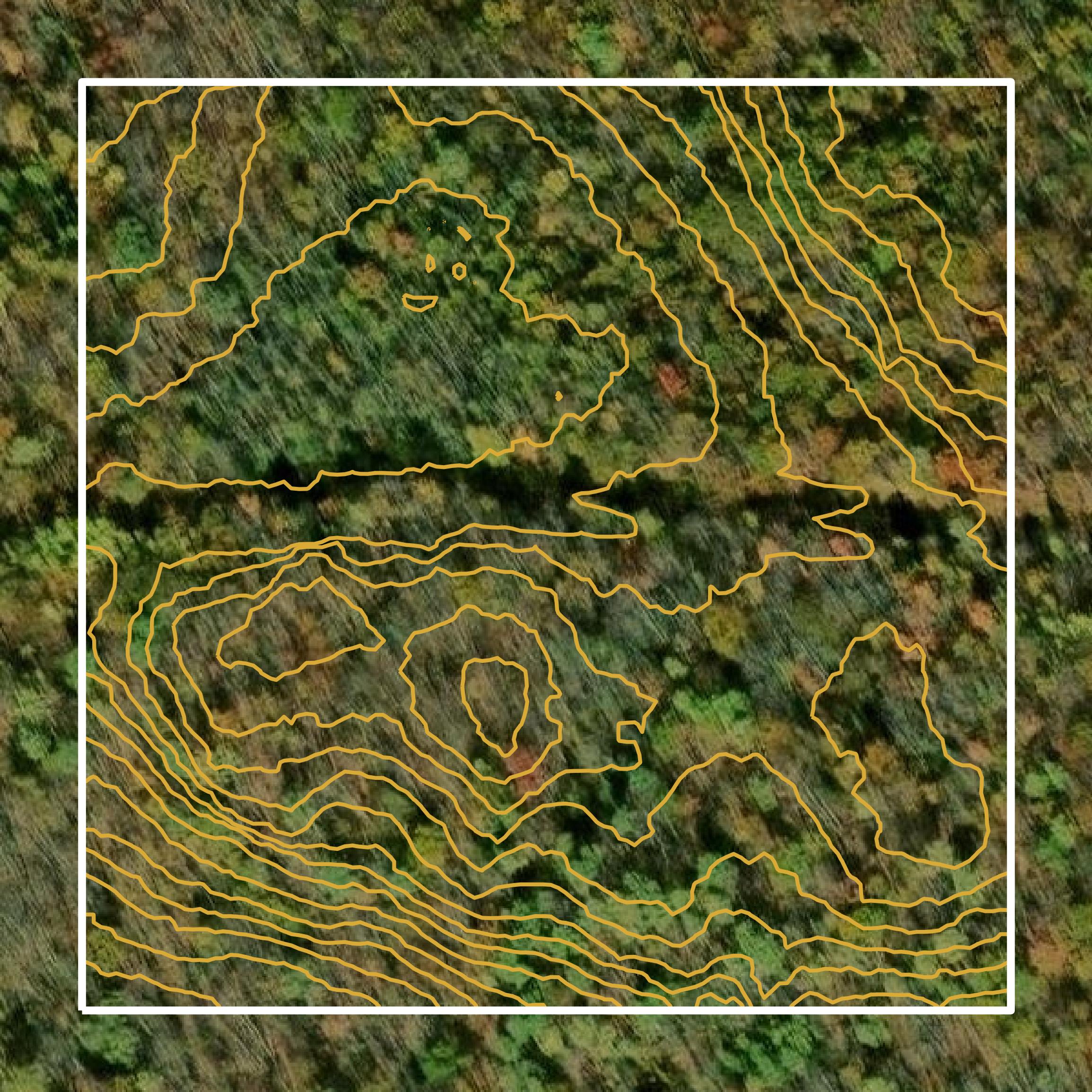 This image shows a contour map in Ashland County created using GIS data in Equator.