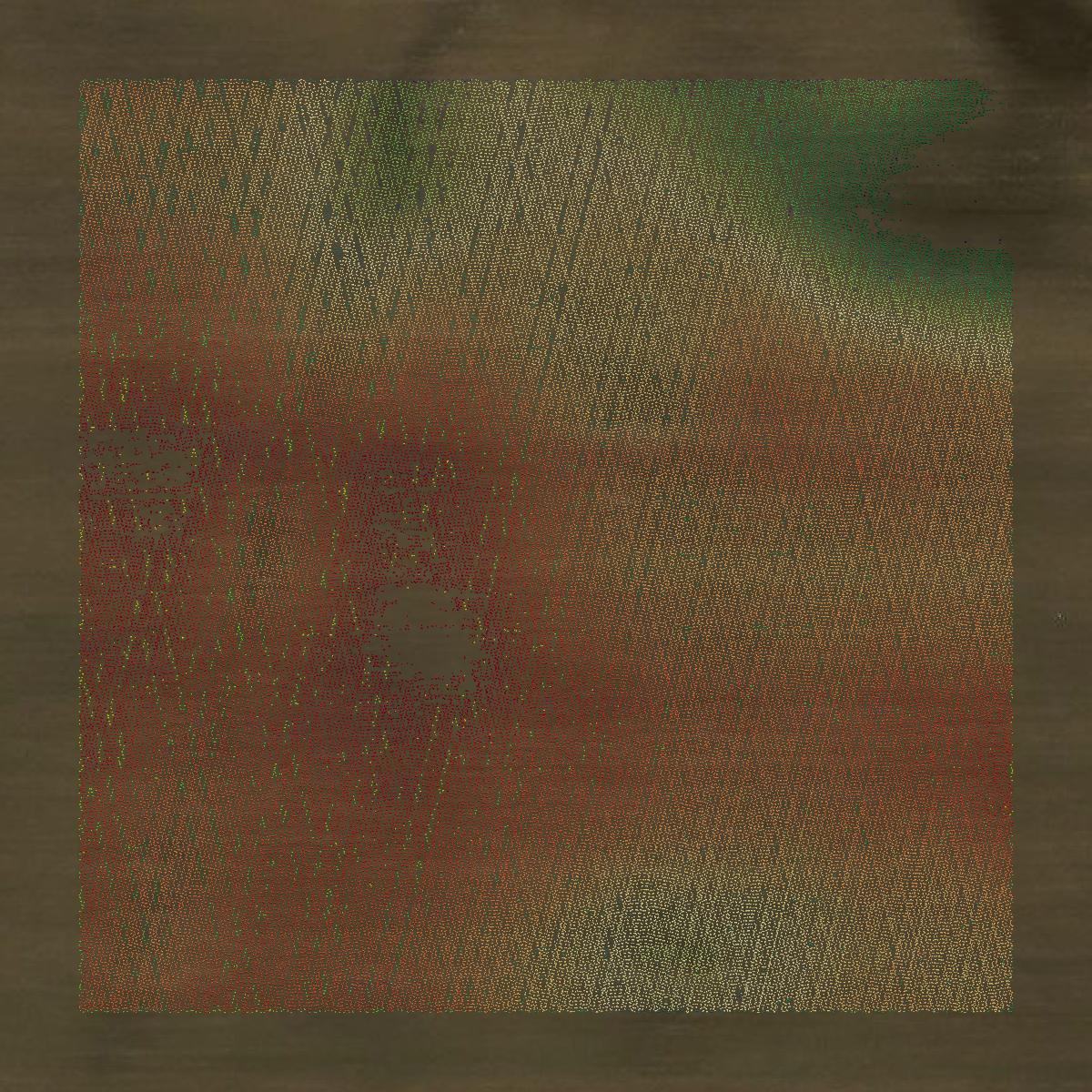 This image shows a LiDAR point cloud in Barron County created using GIS data in Equator.