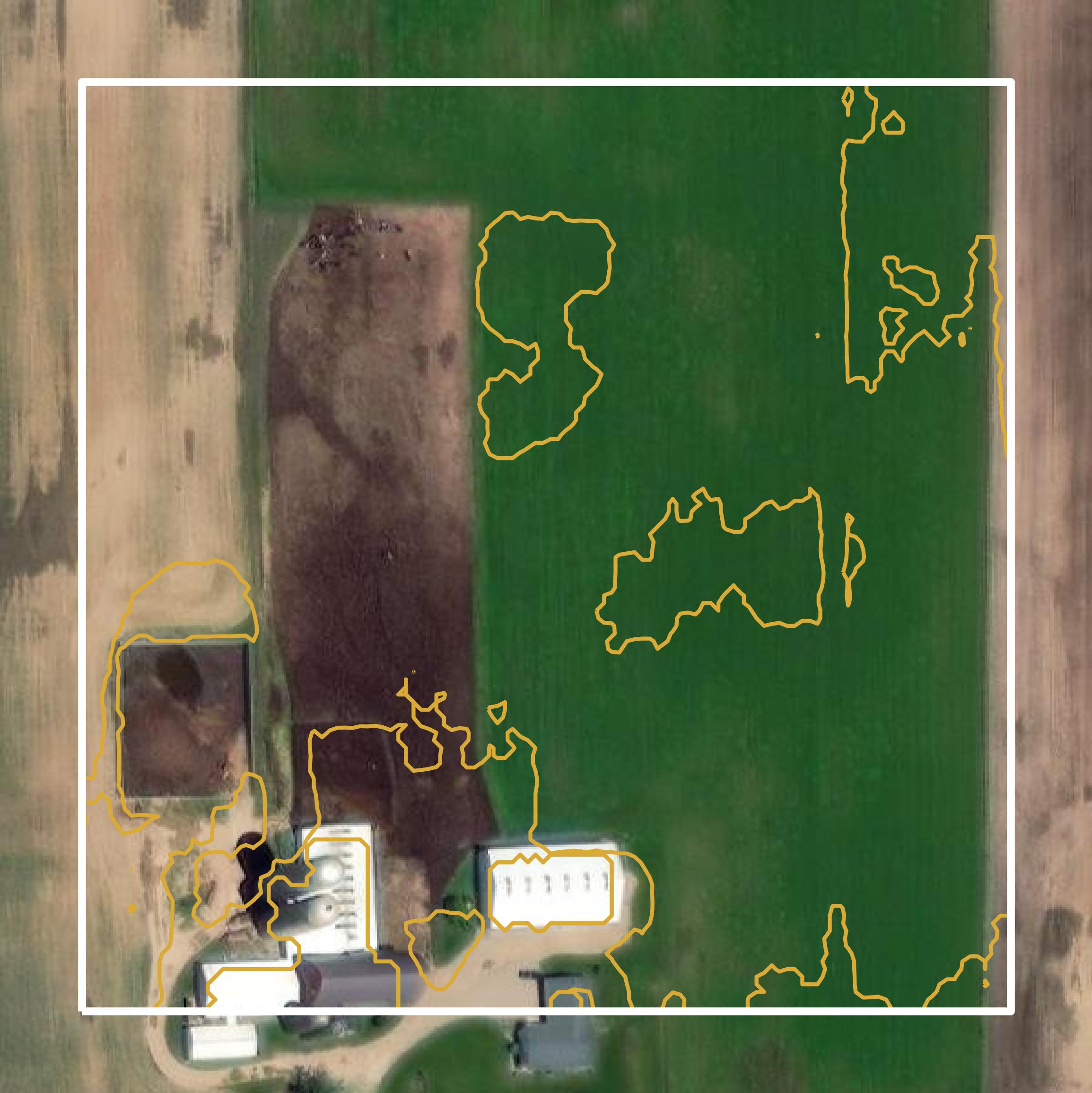 This image shows a contour map in Brown County created using GIS data in Equator.