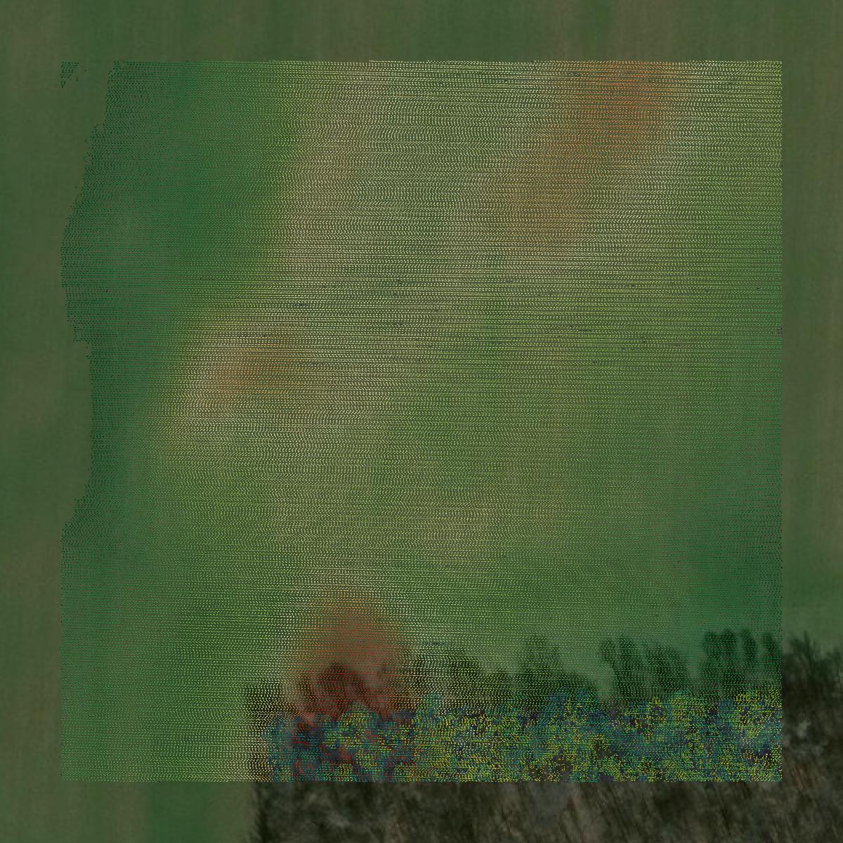 This image shows a LiDAR point cloud in Calumet County created using GIS data in Equator.