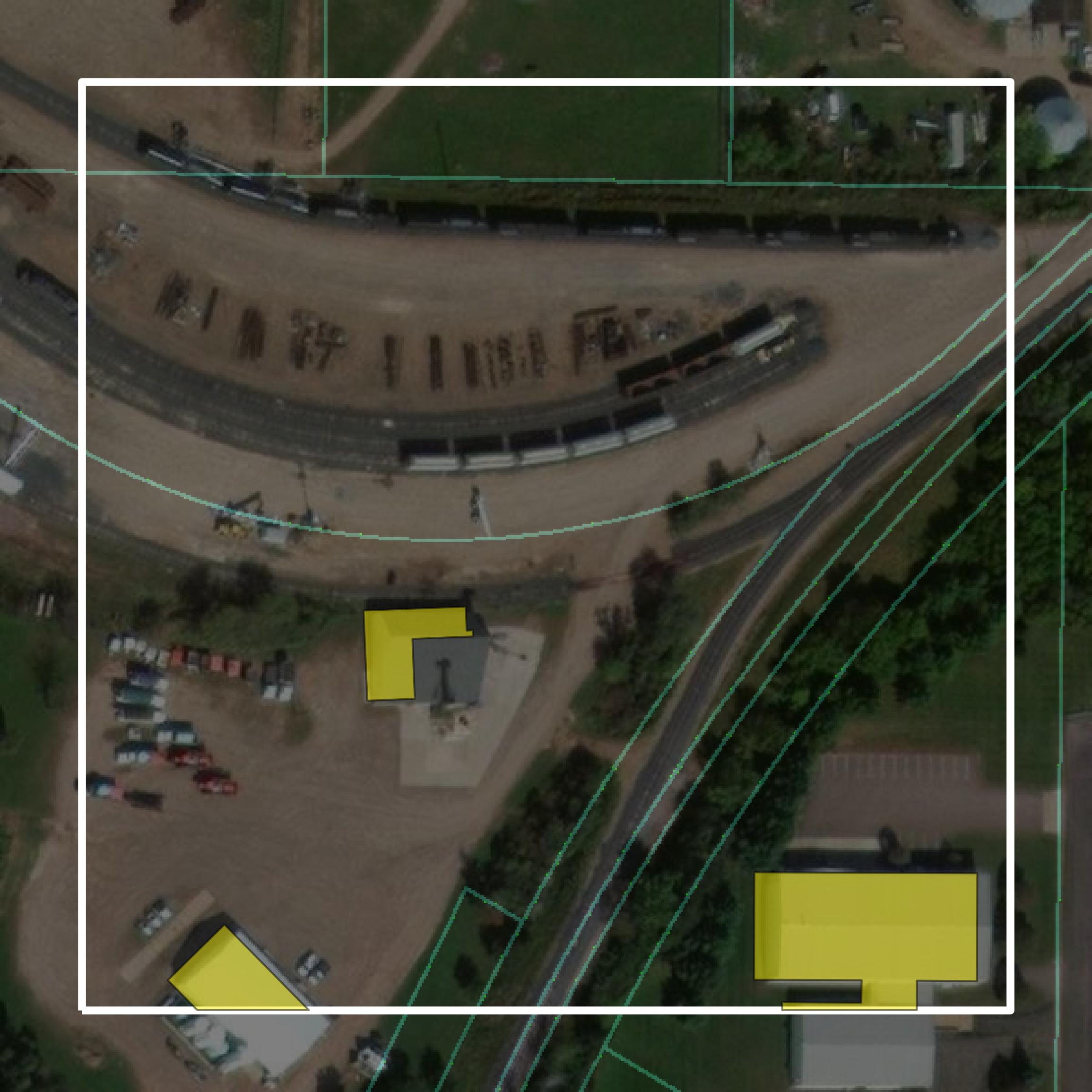This image shows parcel and building data in Chippewa County created using GIS data in Equator.