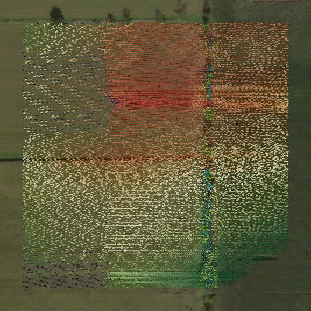 This image shows a LiDAR point cloud in Clark County created using GIS data in Equator.