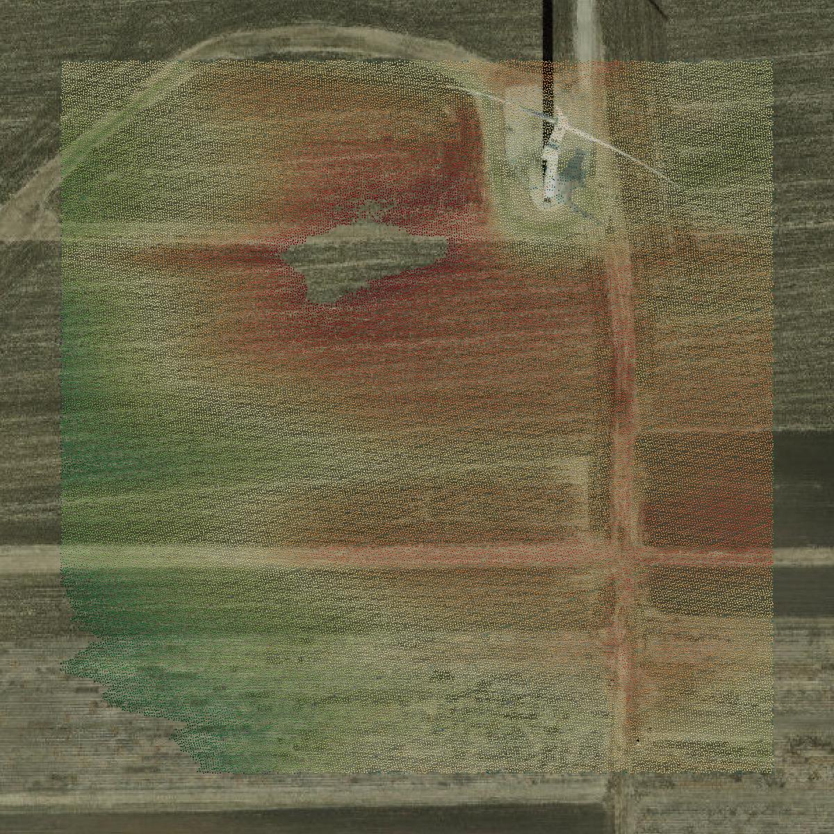 This image shows a LiDAR point cloud in Columbia County created using GIS data in Equator.