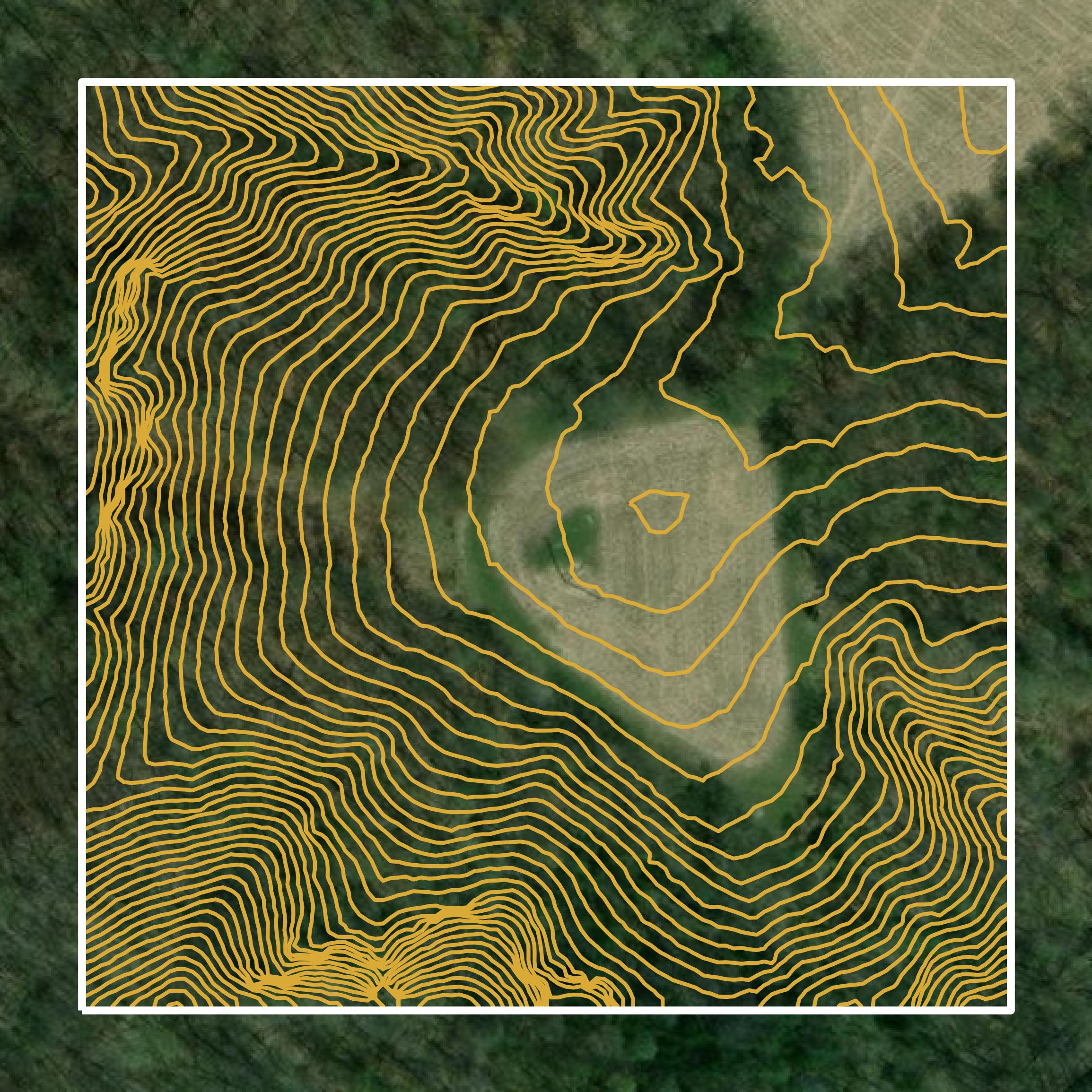 This image shows a contour map in Crawford County created using GIS data in Equator.
