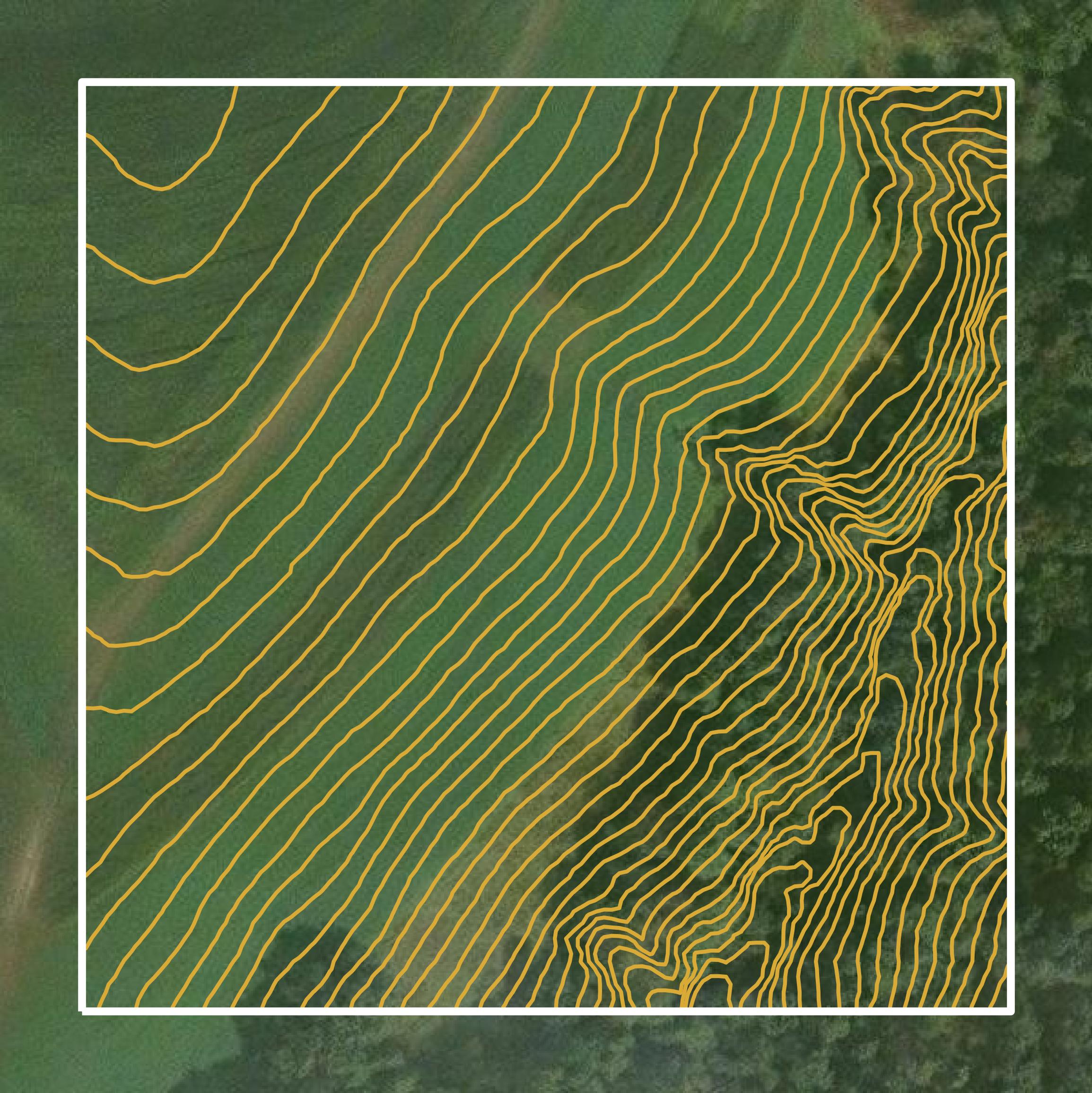 This image shows a contour map in Crawford County created using GIS data in Equator.