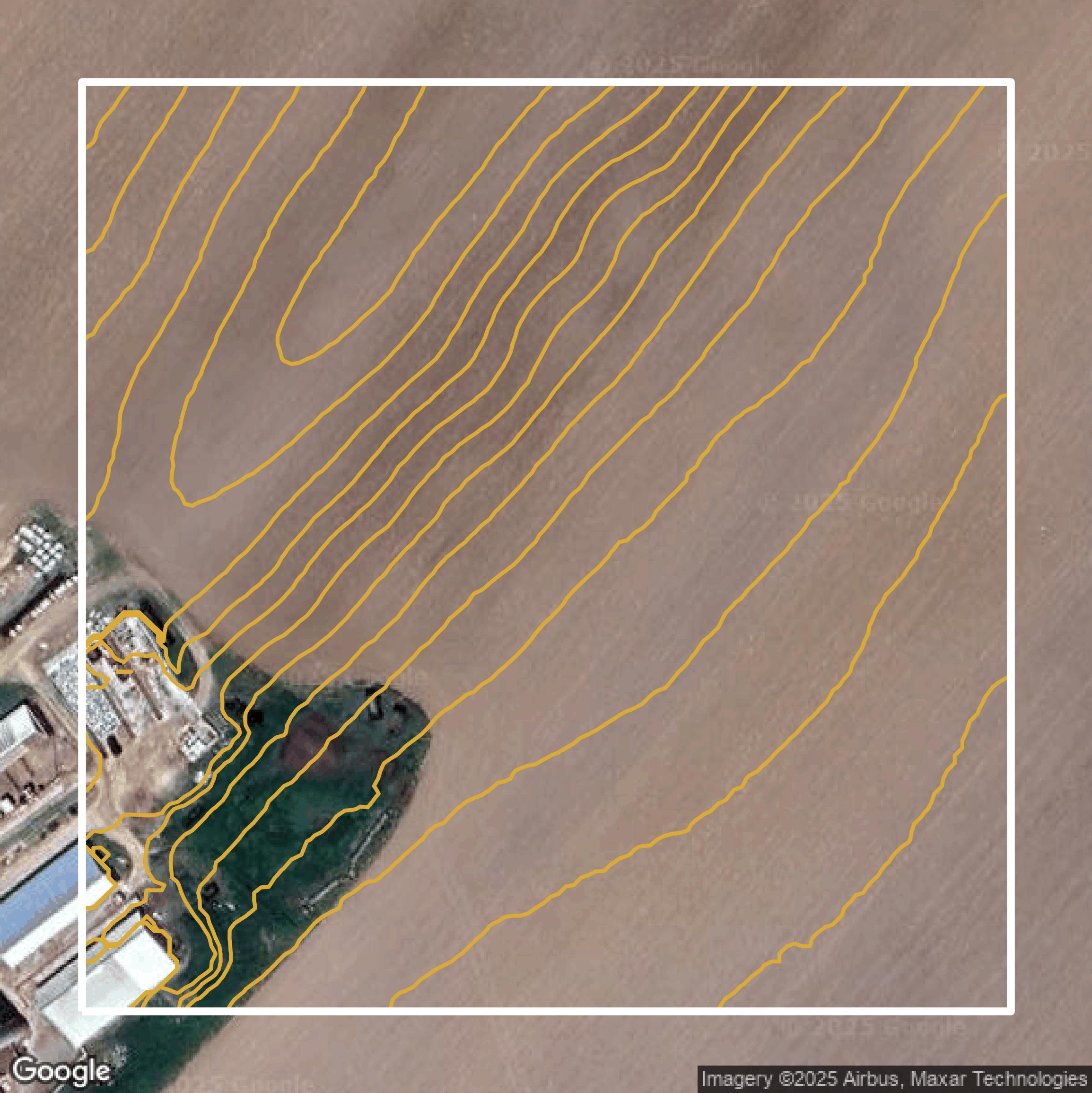 This image shows a contour map in Dane County created using GIS data in Equator.