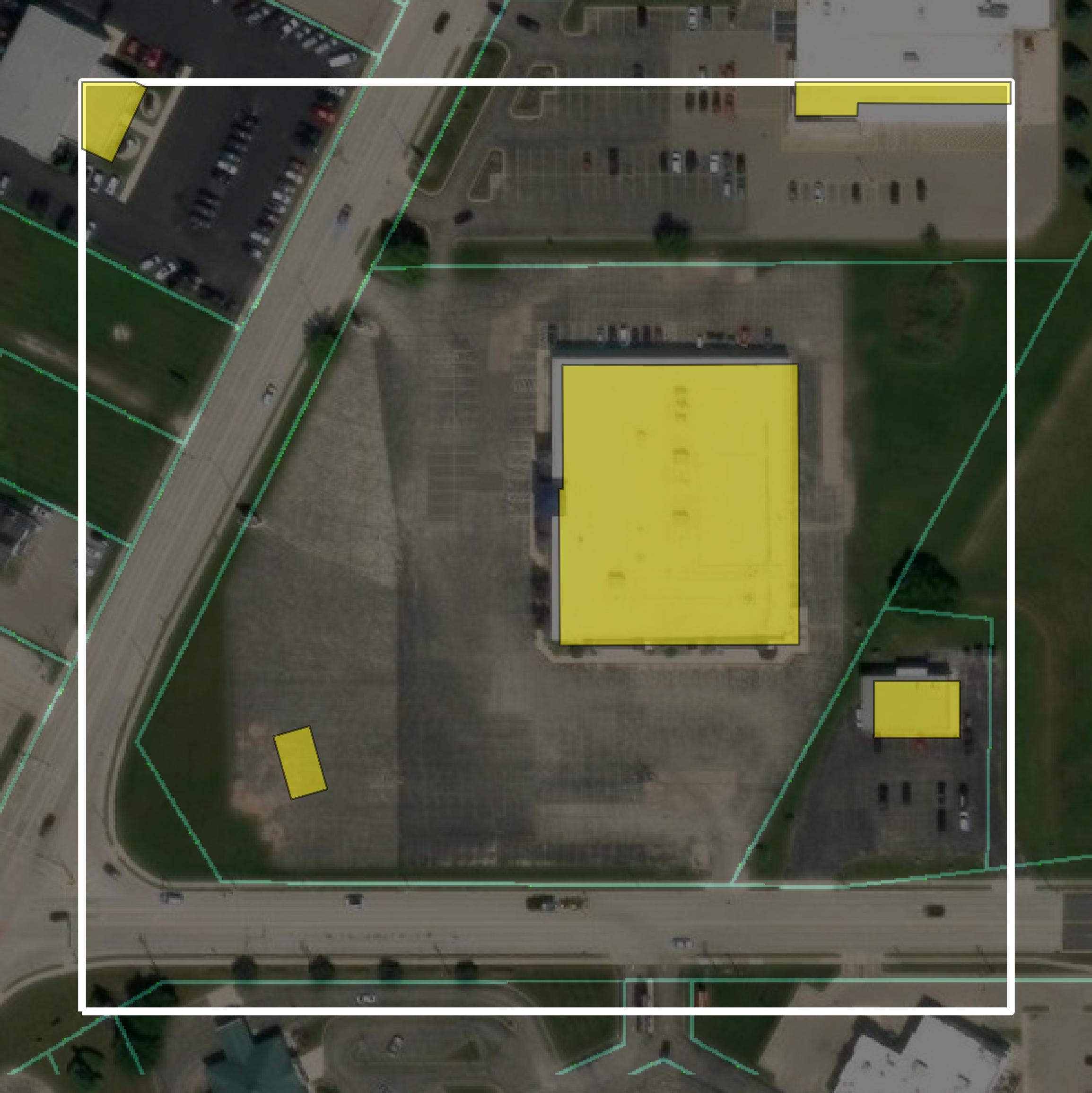 This image shows parcel and building data in Dodge County created using GIS data in Equator.