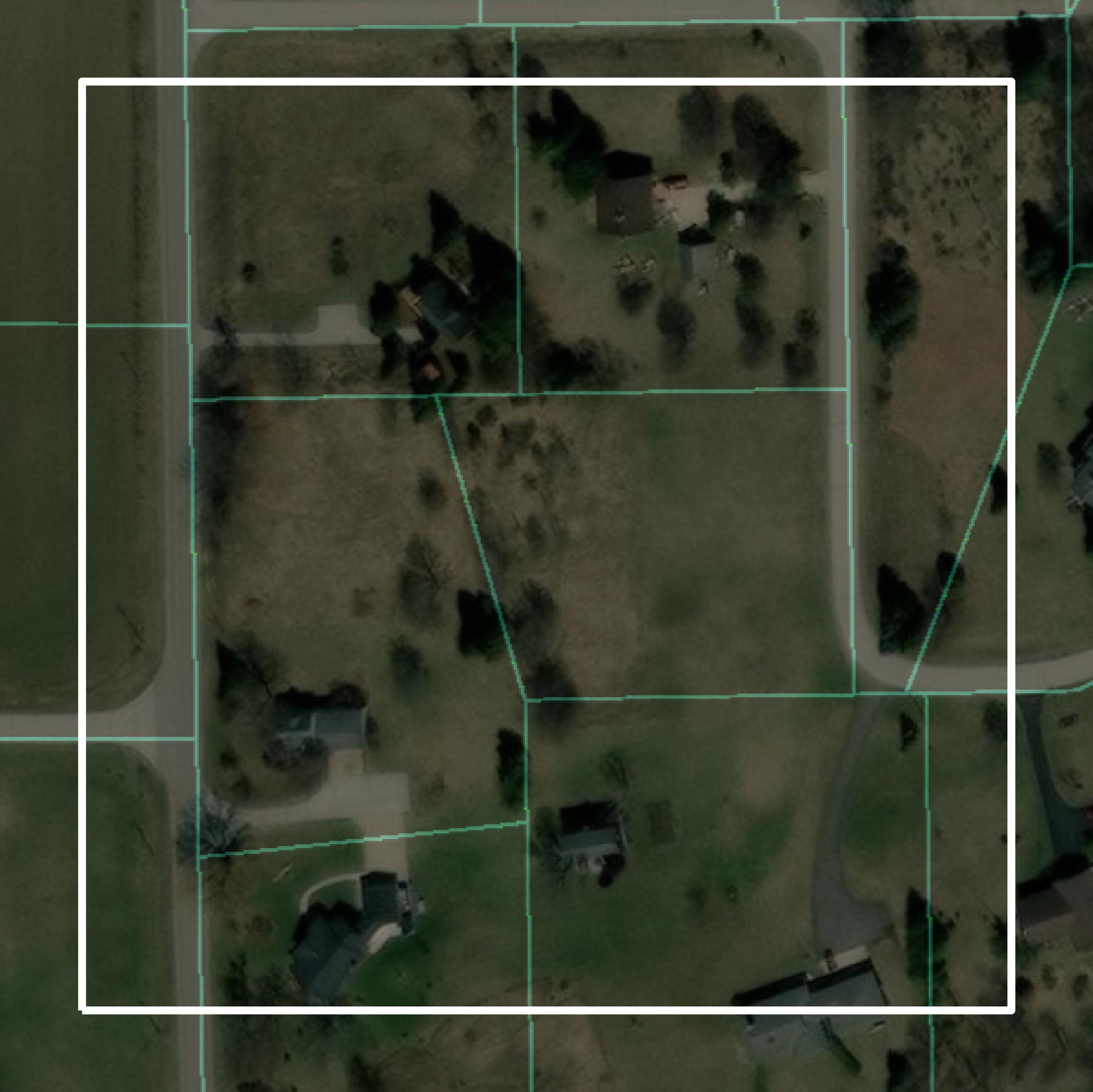 This image shows parcel and building data in Door County created using GIS data in Equator.