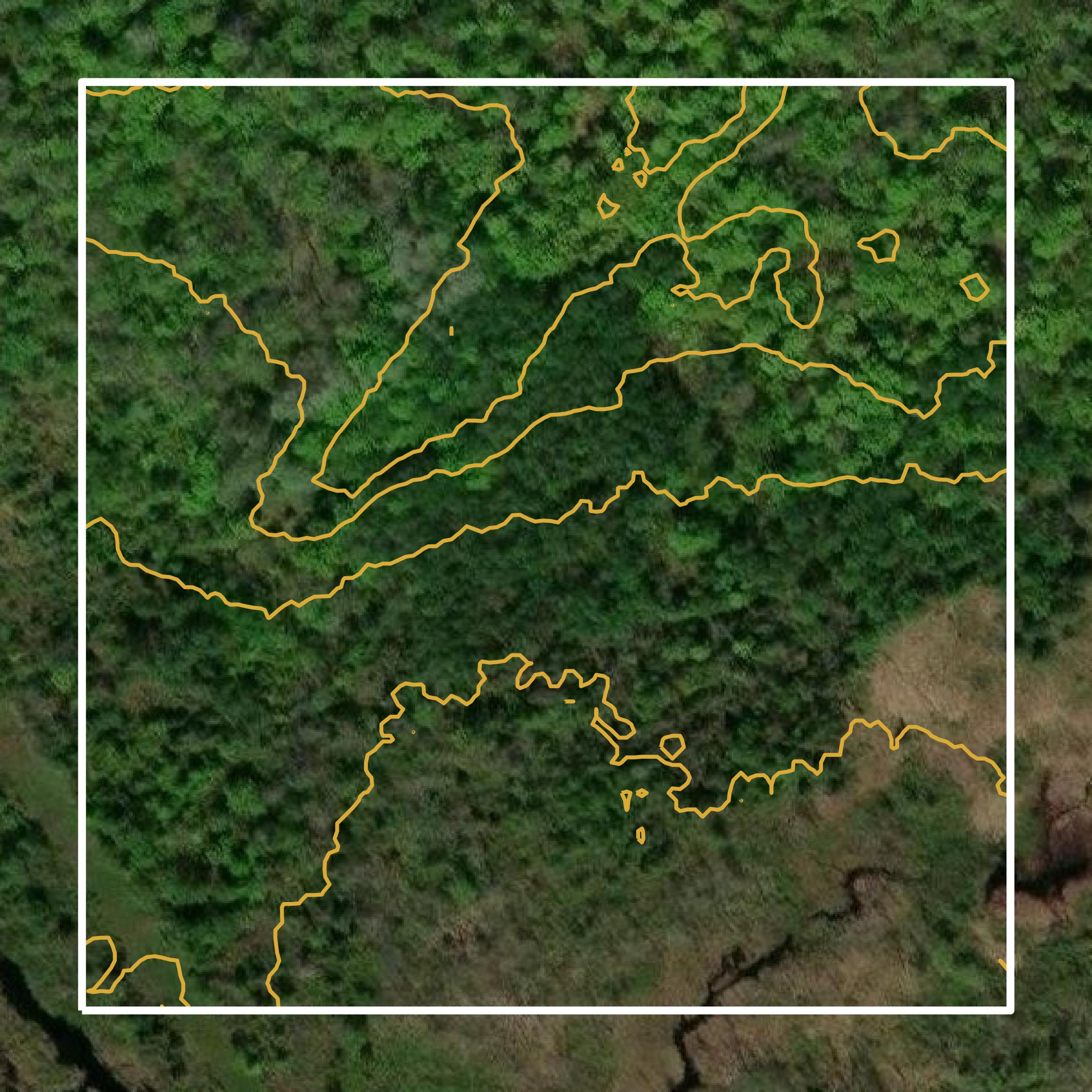 This image shows a contour map in Douglas County created using GIS data in Equator.