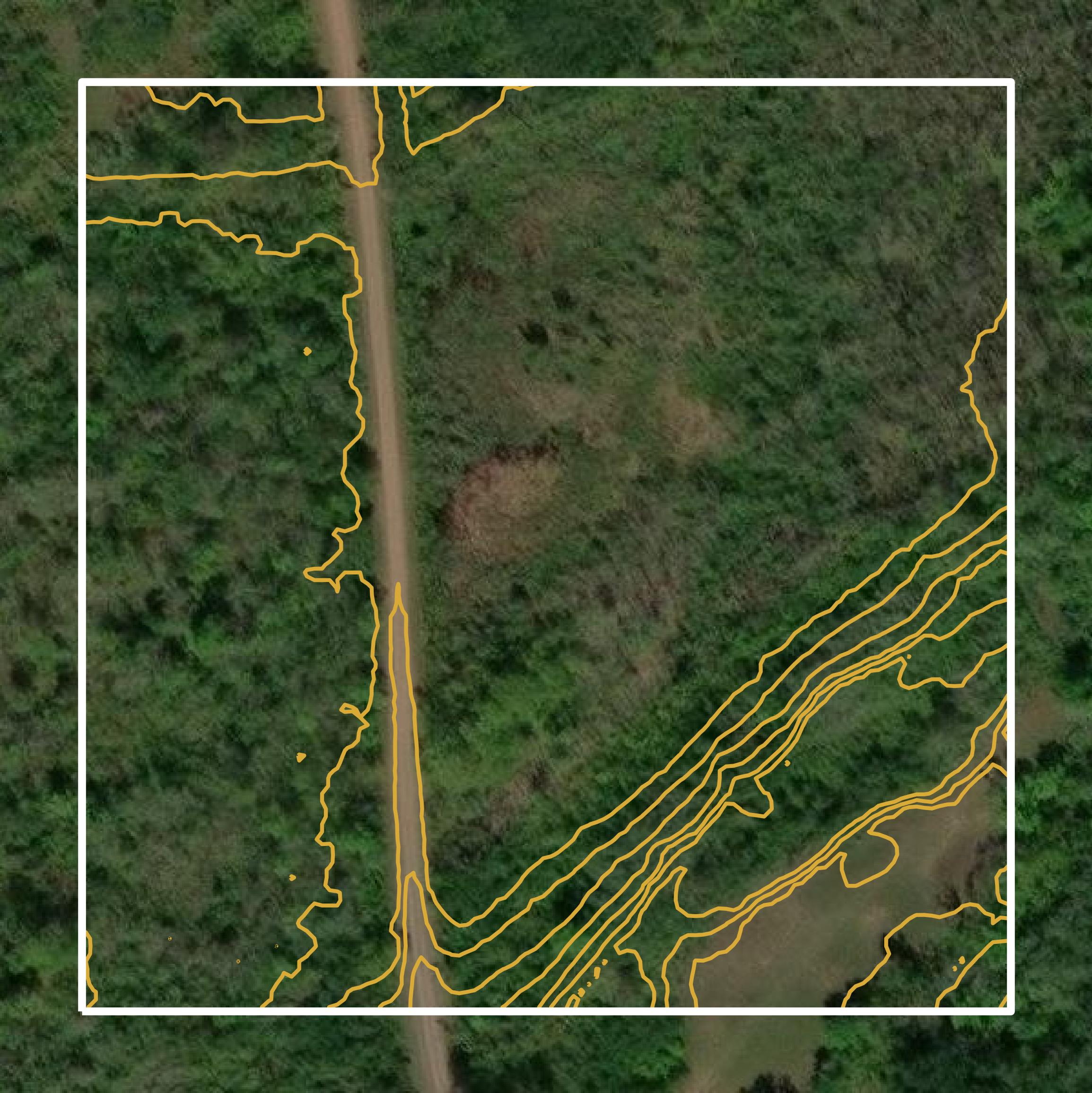 This image shows a contour map in Douglas County created using GIS data in Equator.
