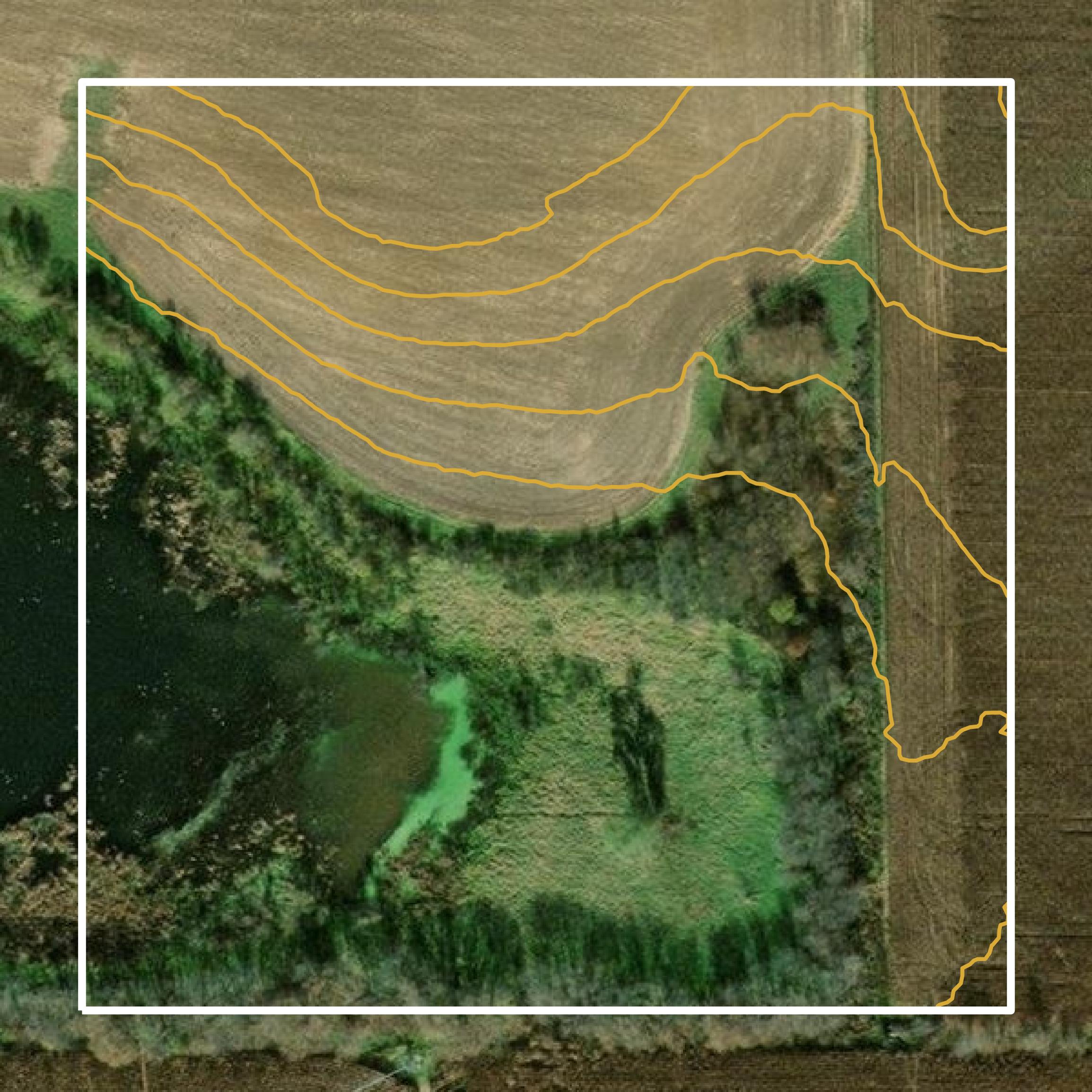 This image shows a contour map in Dunn County created using GIS data in Equator.