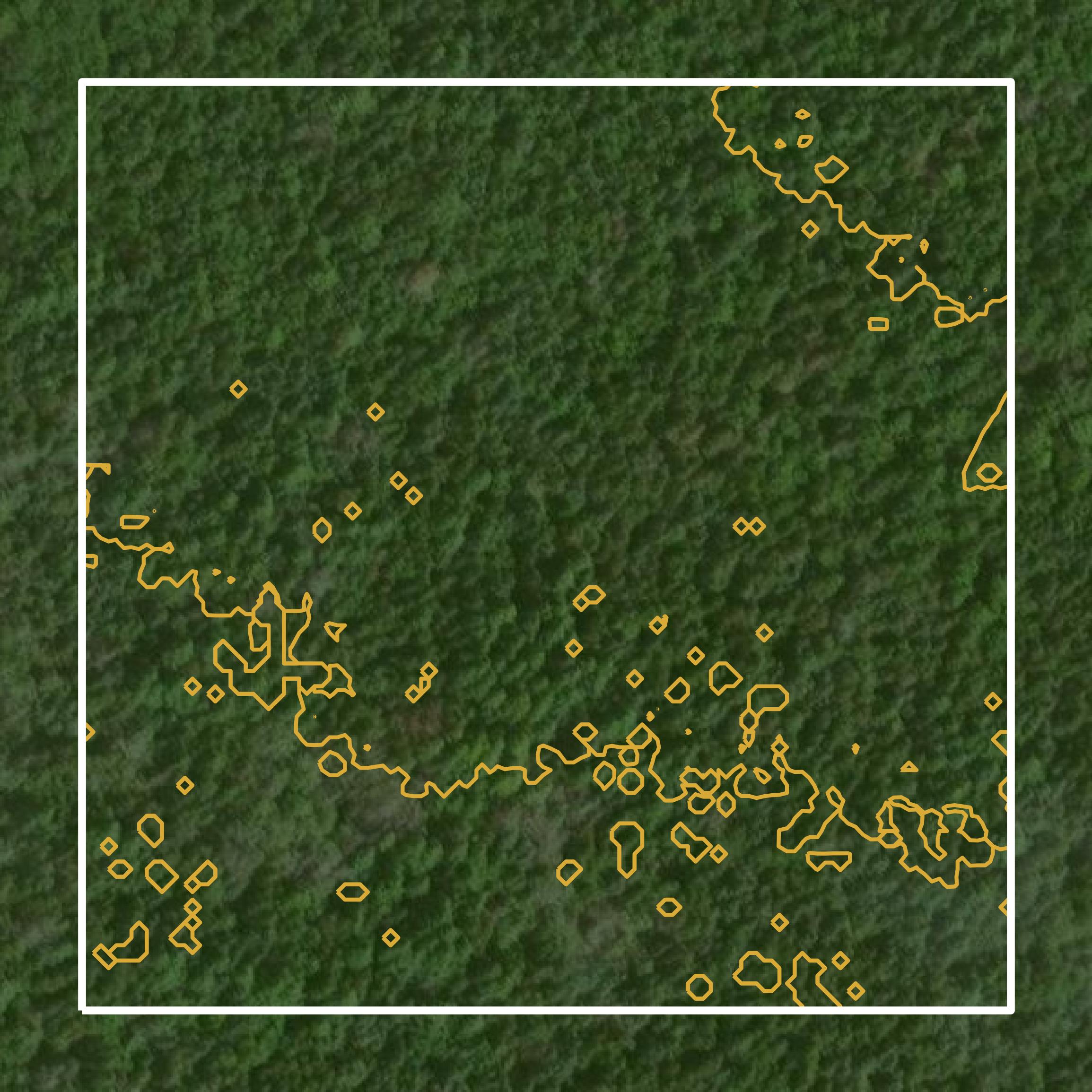 This image shows a contour map in Florence County created using GIS data in Equator.