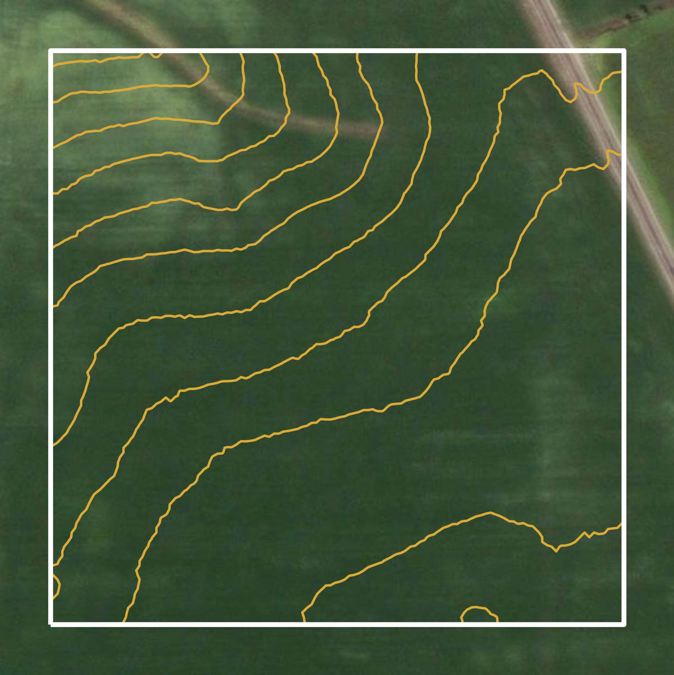 This image shows a contour map in Grant County created using GIS data in Equator.
