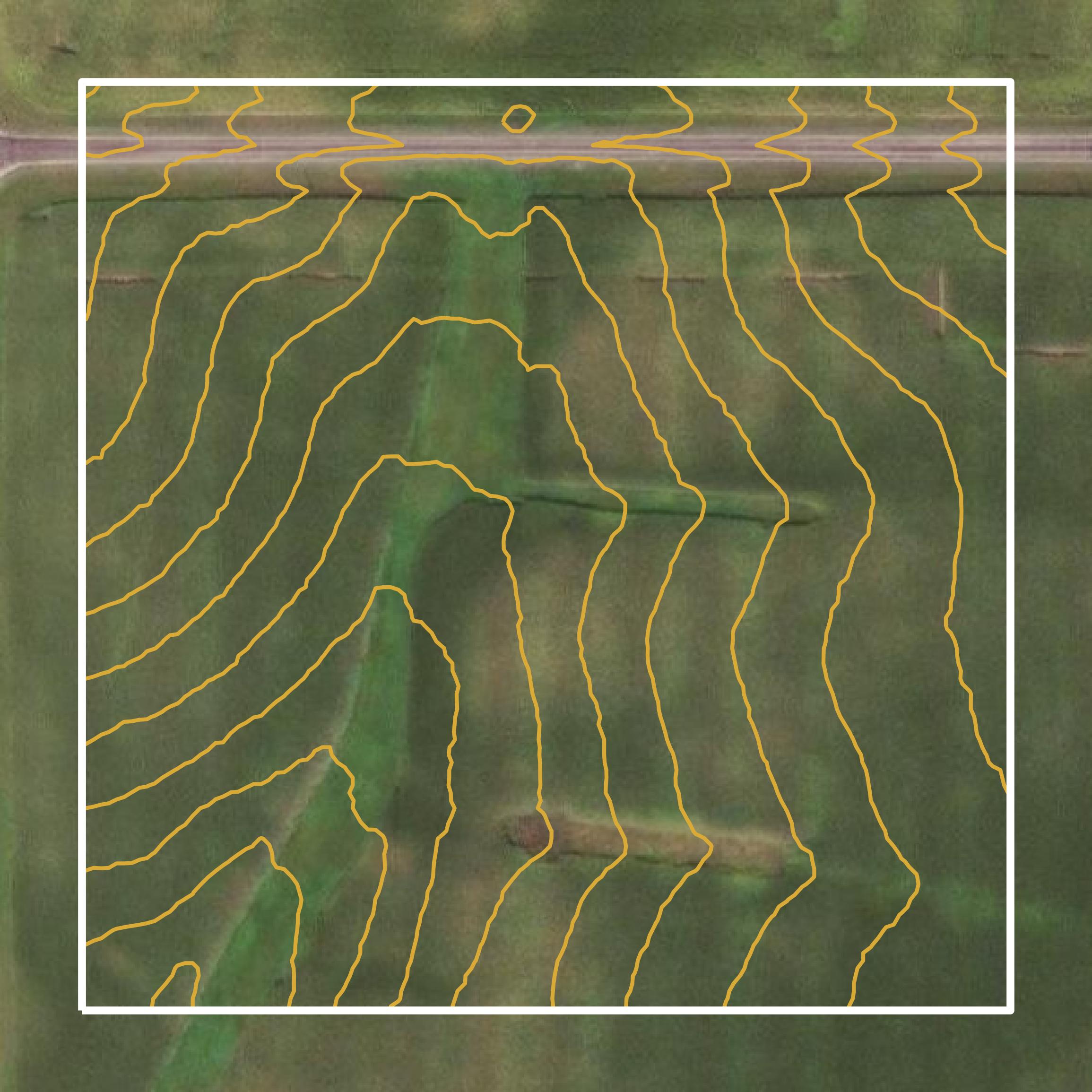 This image shows a contour map in Grant County created using GIS data in Equator.